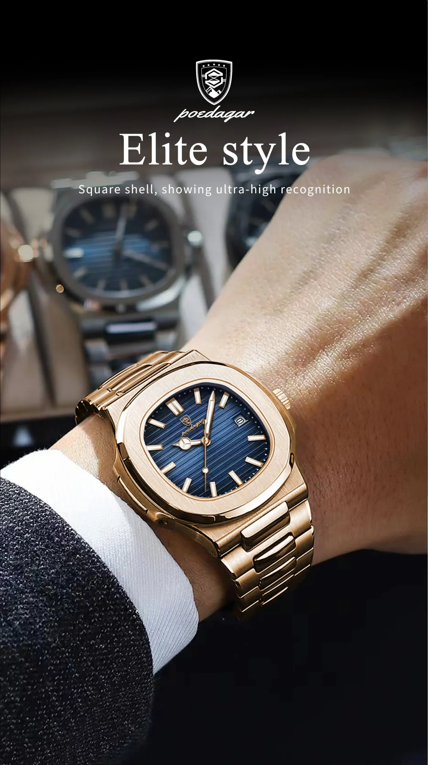 POEDAGAR 613 Analog Quartz Watch product information.