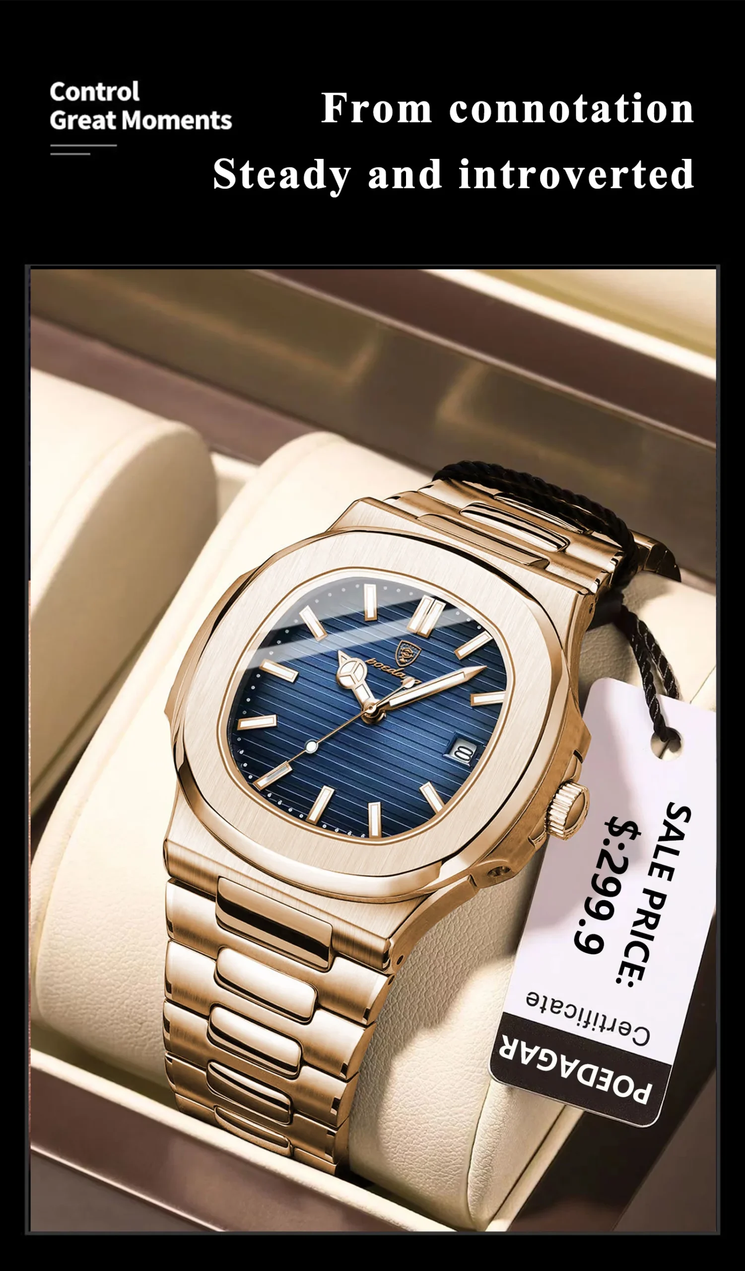 POEDAGAR 613 Analog Quartz Watch product information.