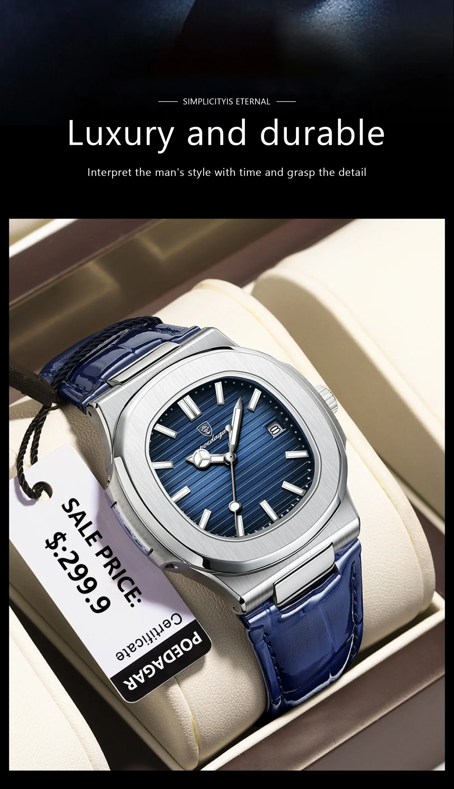 POEDAGAR 613L Analog Quartz Watch information