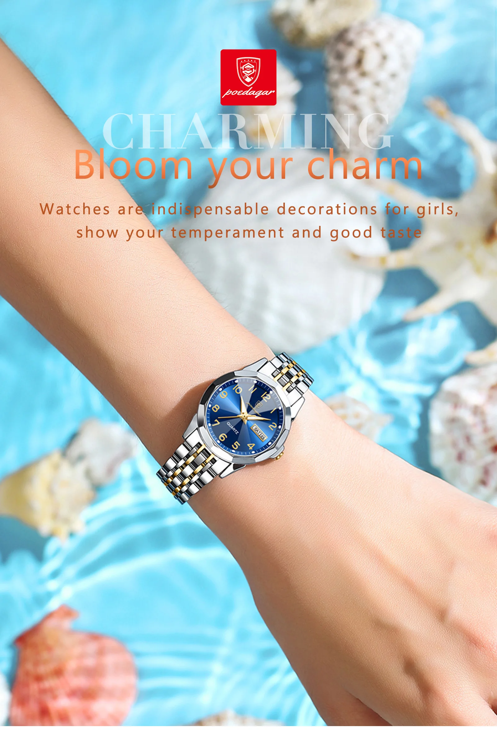 POEDAGAR 3078 Analog Quartz Watch information.