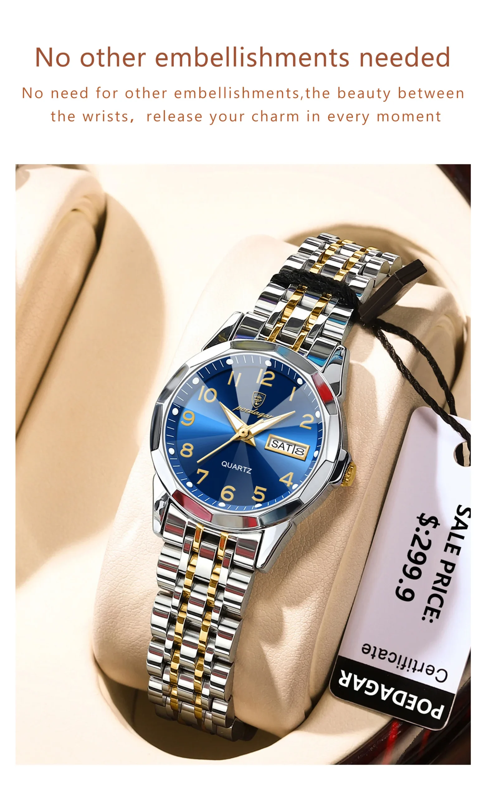 POEDAGAR 3078 Analog Quartz Watch information.