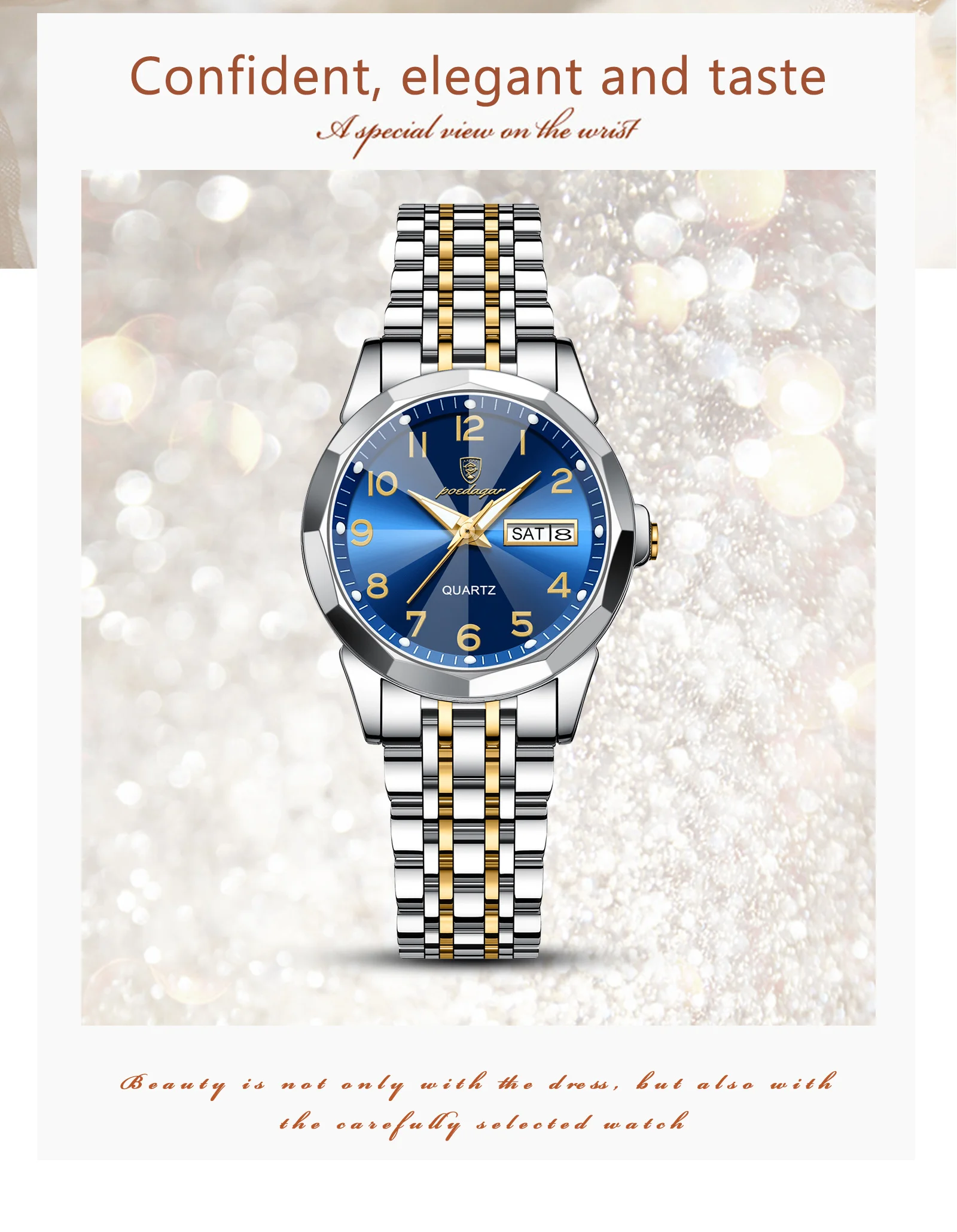 POEDAGAR 3078 Analog Quartz Watch information.