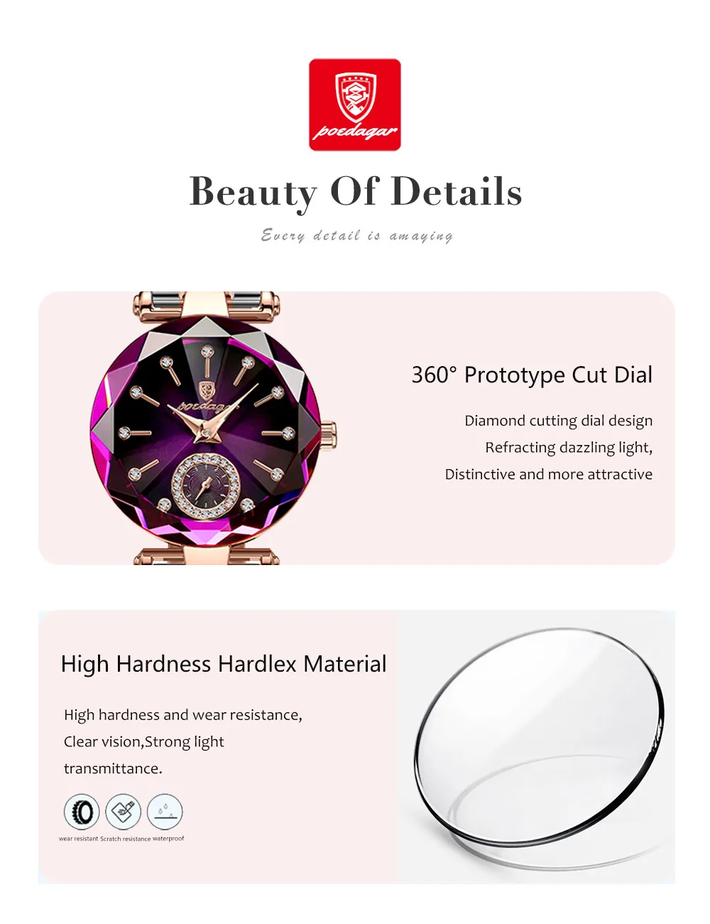 POEDAGAR 719 Analog Quartz Watch information.