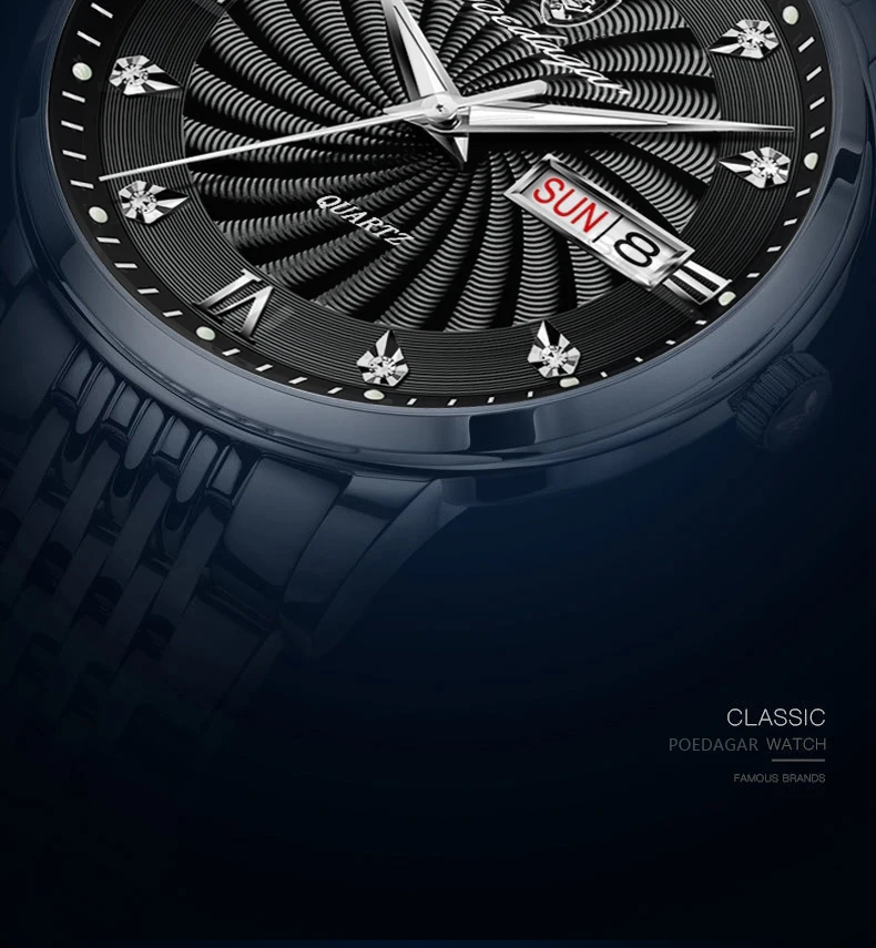 POEDAGAR 827 Analog Quartz Watch information.
