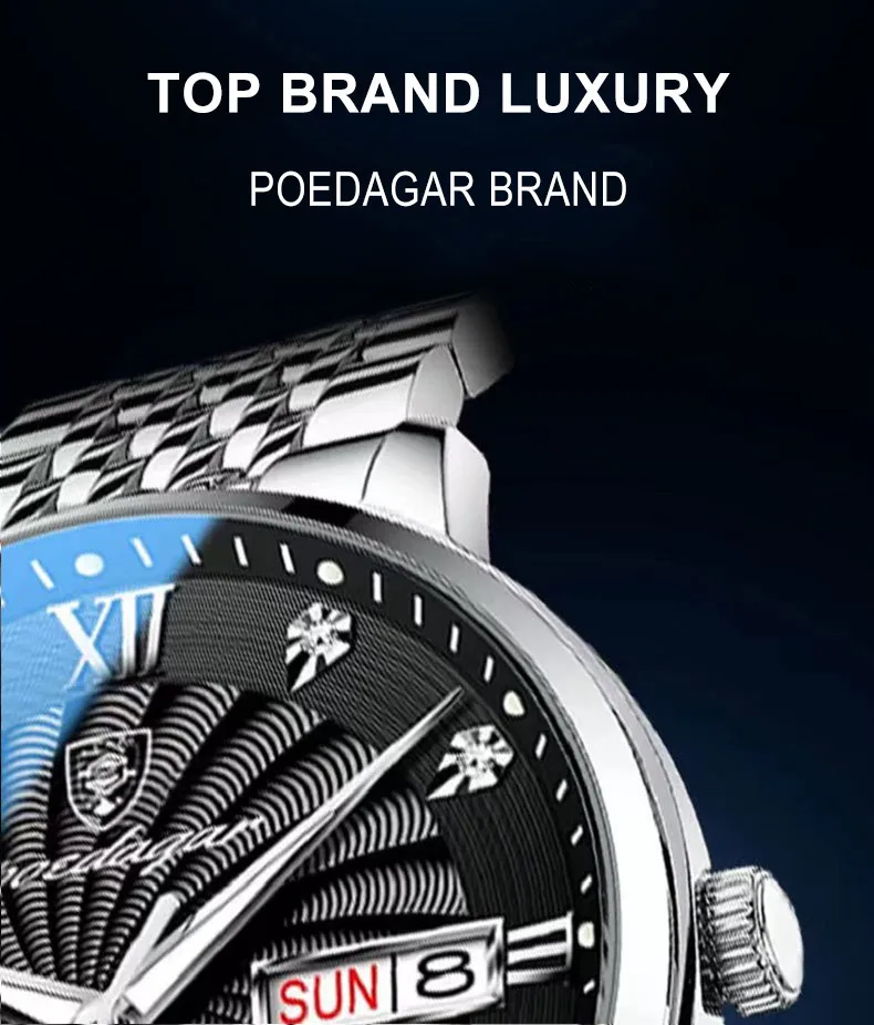 POEDAGAR 827 Analog Quartz Watch information.