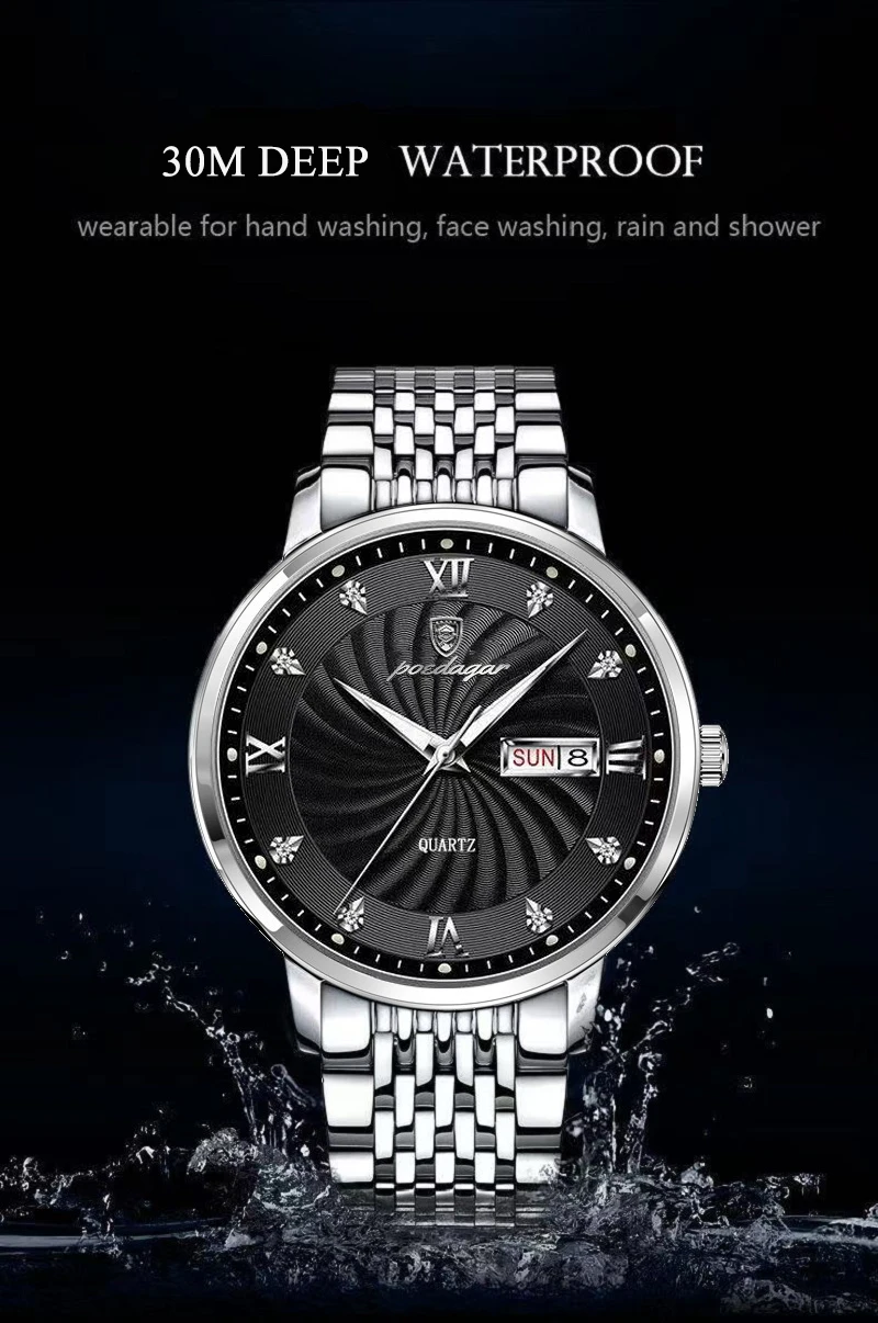 POEDAGAR 827 Analog Quartz Watch information.