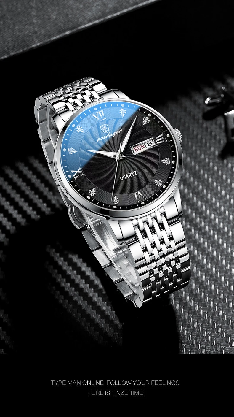POEDAGAR 827 Analog Quartz Watch information.