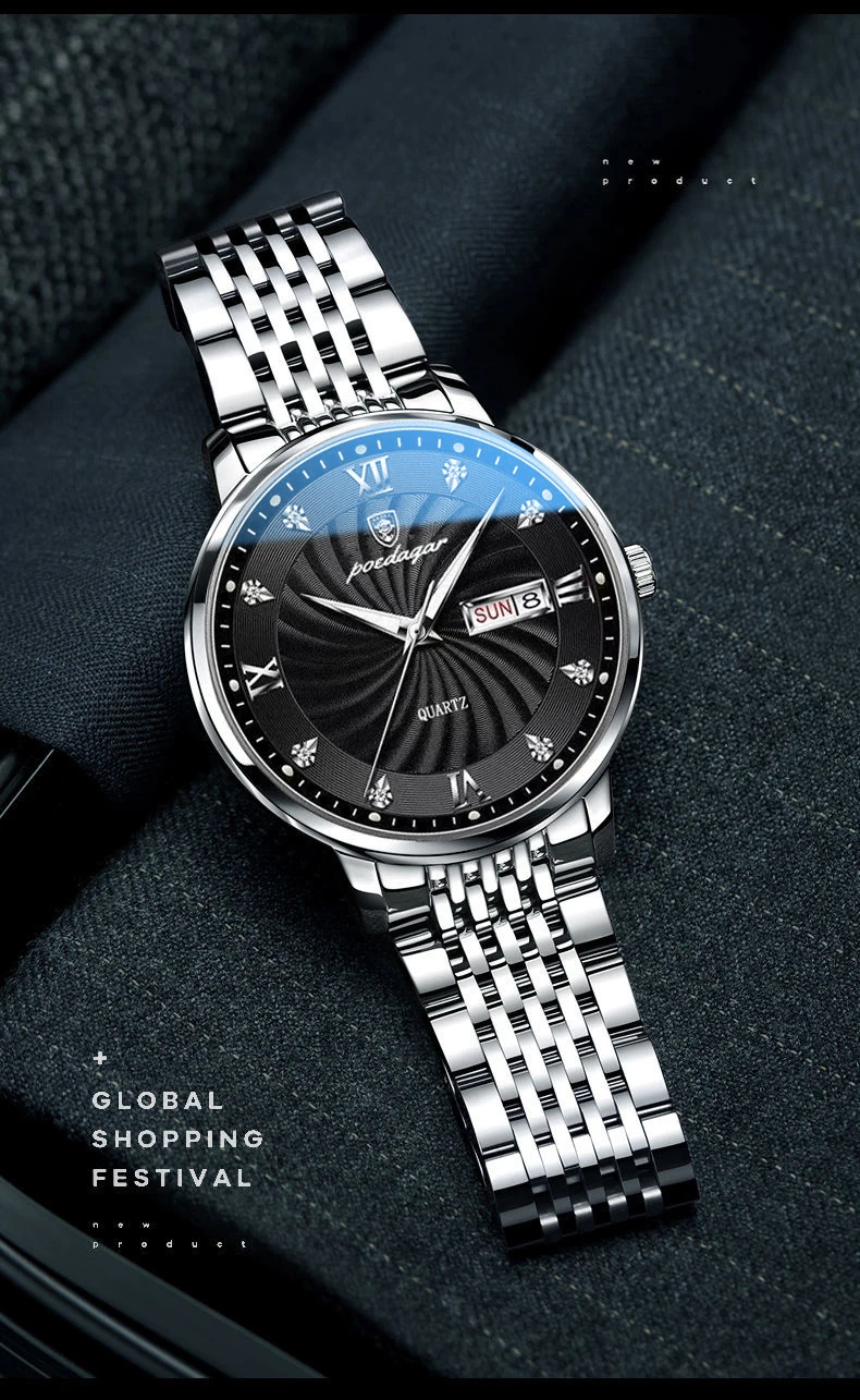 POEDAGAR 827 Analog Quartz Watch information.