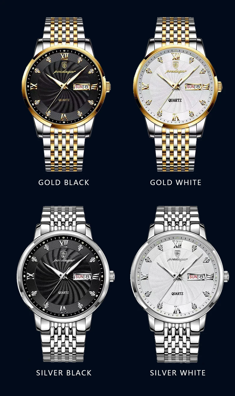 POEDAGAR 827 Analog Quartz Watch information.