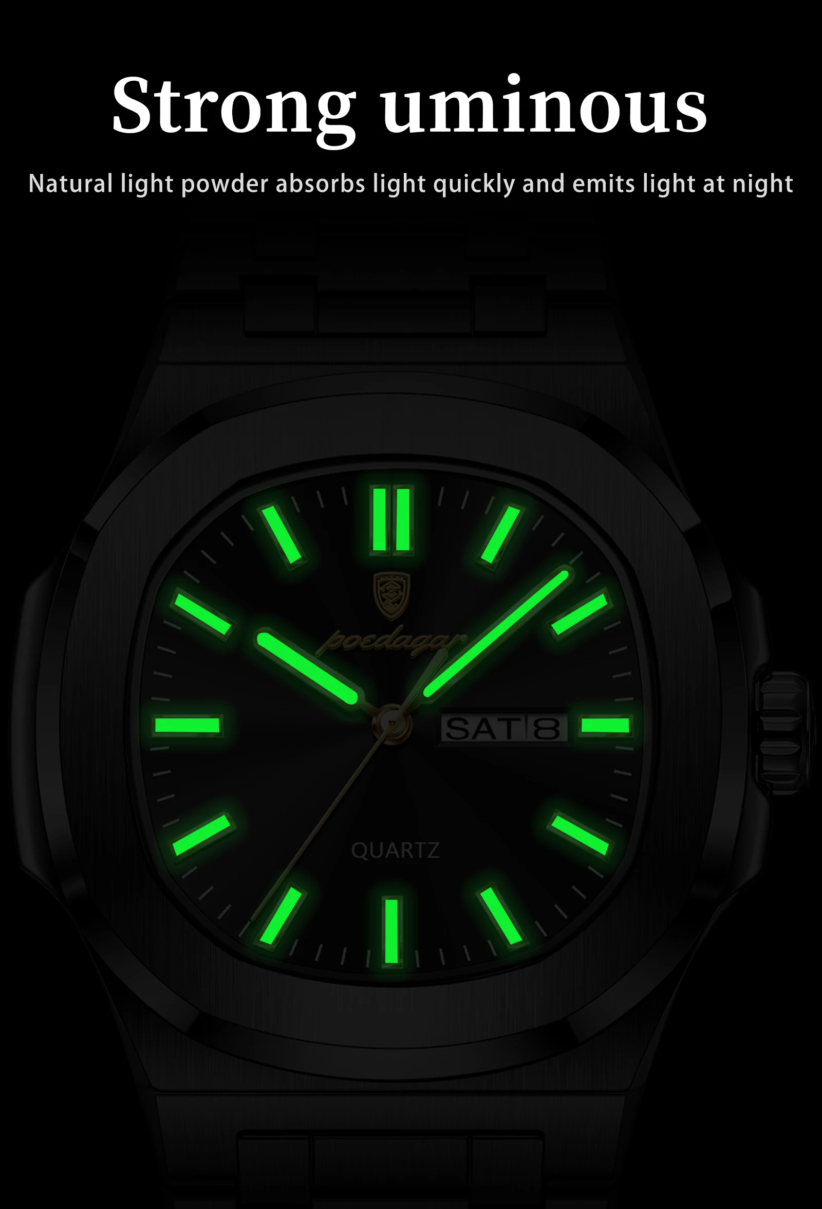 POEDAGAR 853 Analog Quartz Watch information.