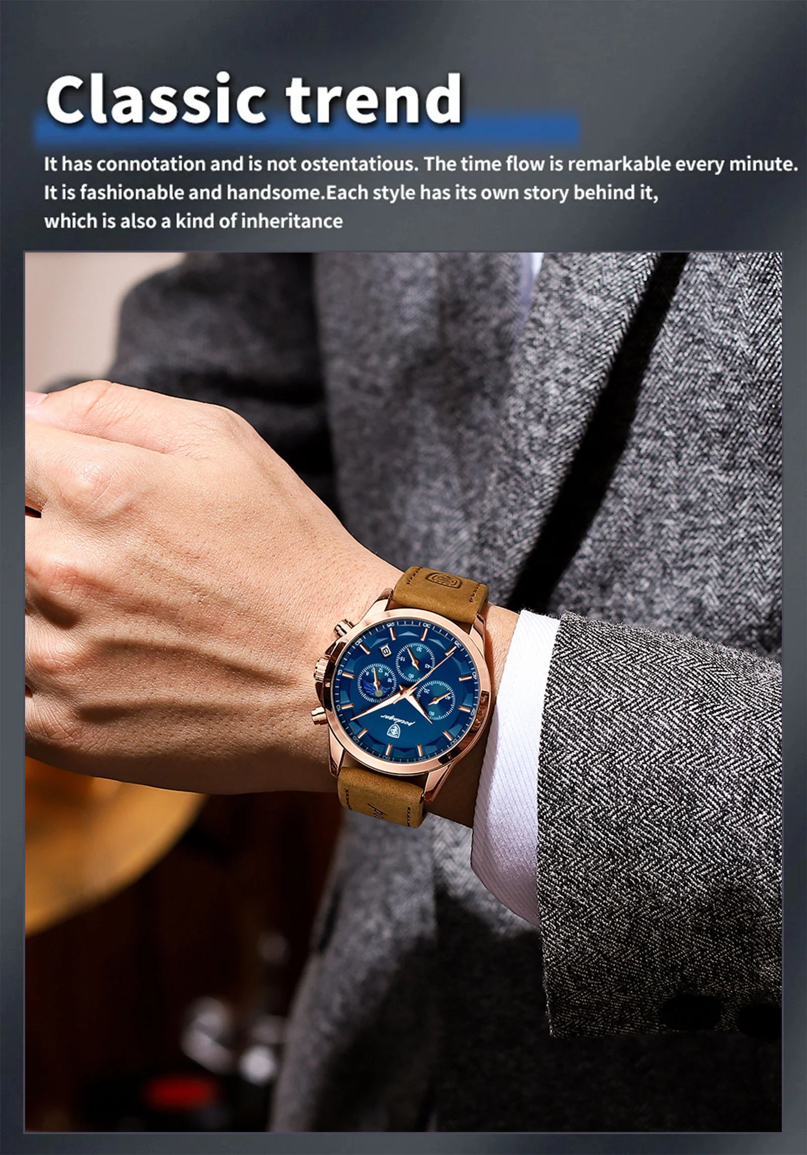 POEDAGAR 928L Chronograph Quartz Watch information.