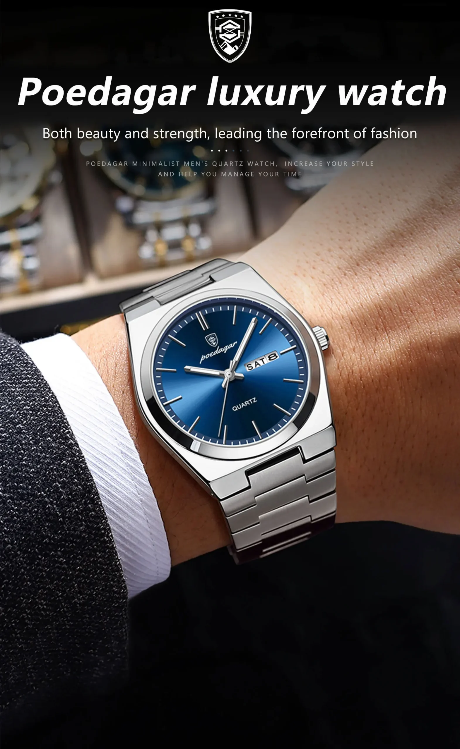 POEDAGAR 930 Analog Quartz Watch information.