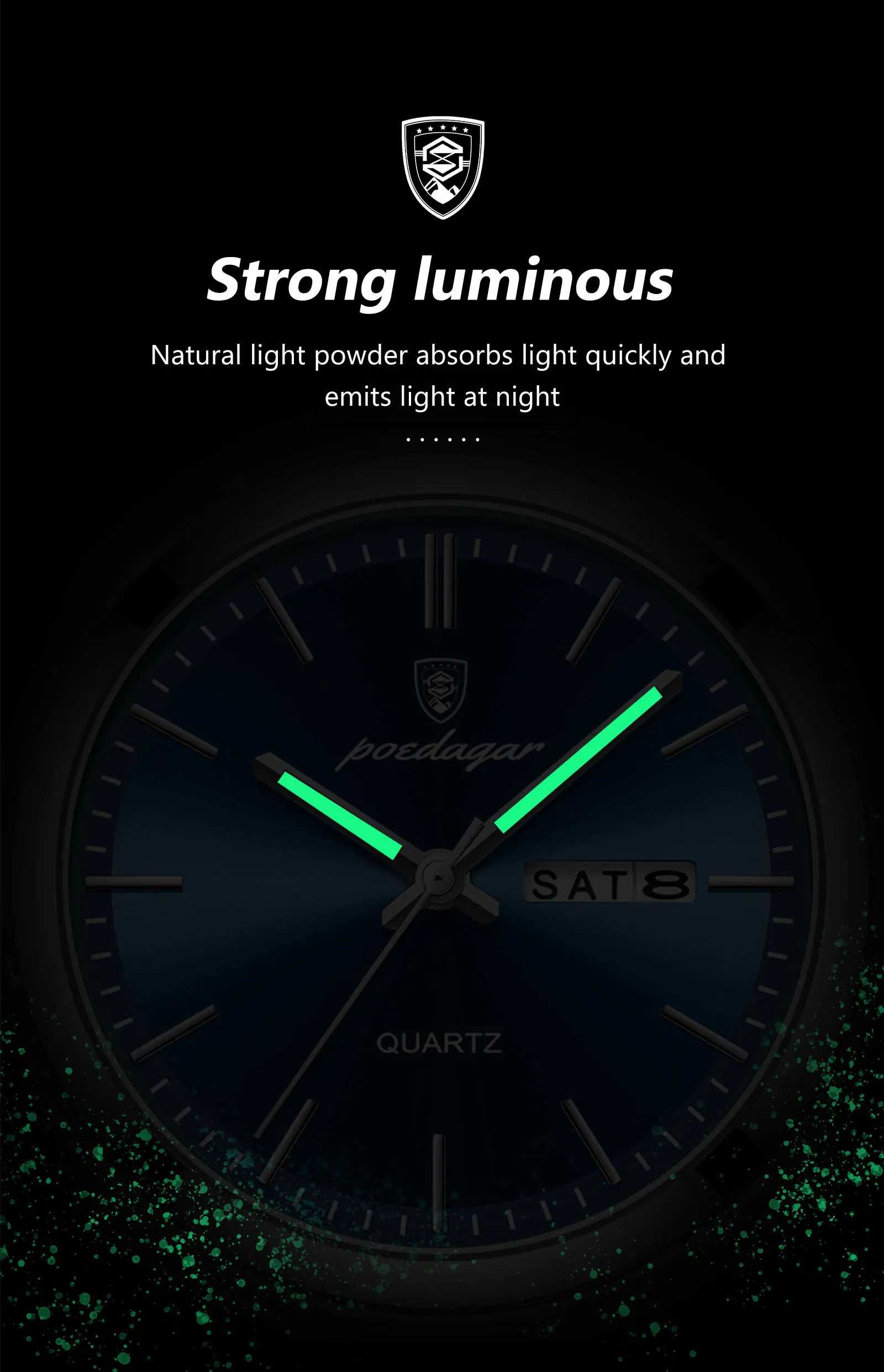 POEDAGAR 930 Analog Quartz Watch information.