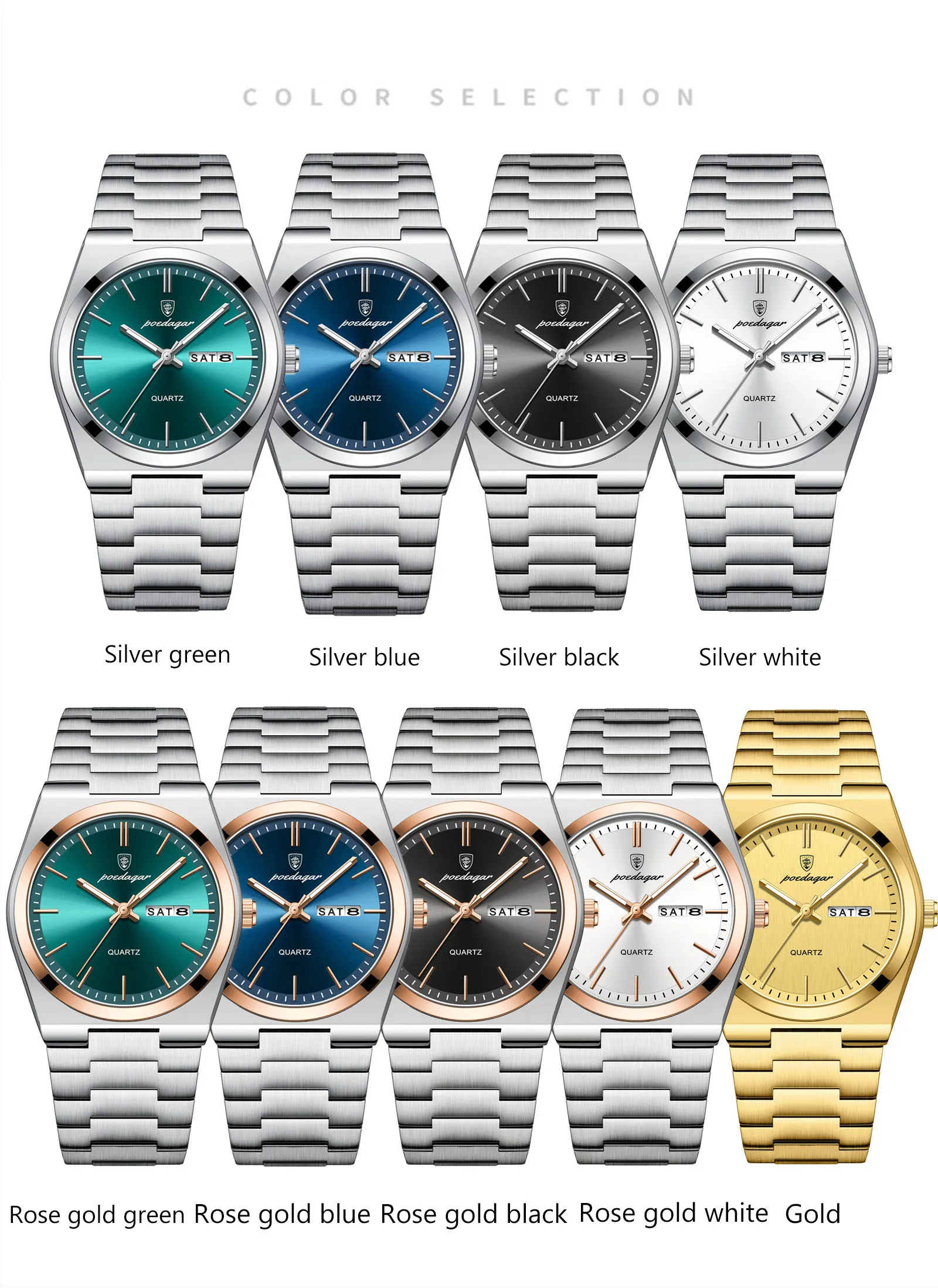 POEDAGAR 930 Analog Quartz Watch information.