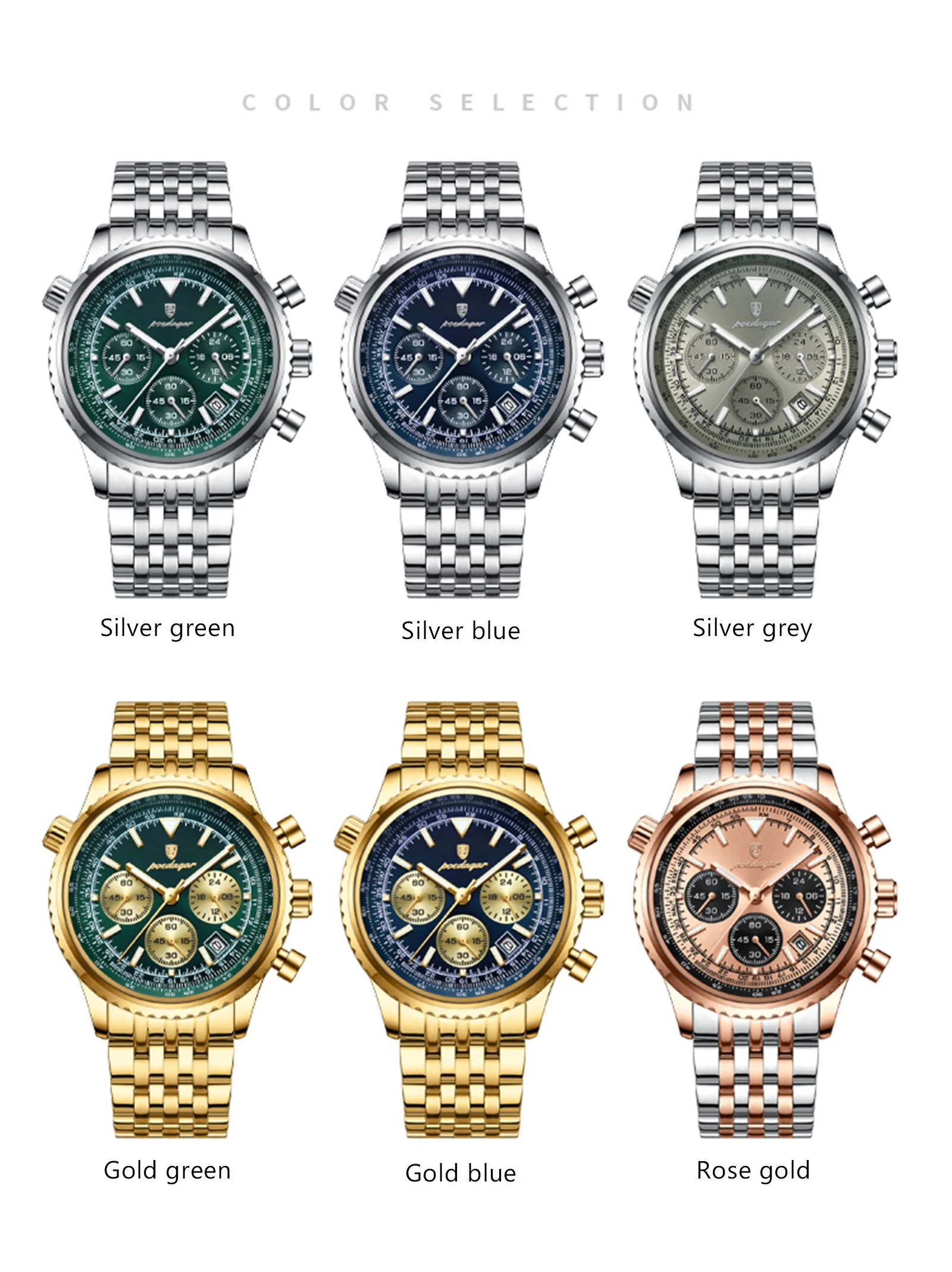 POEDAGAR 960 Chronograph Quartz Watch information.