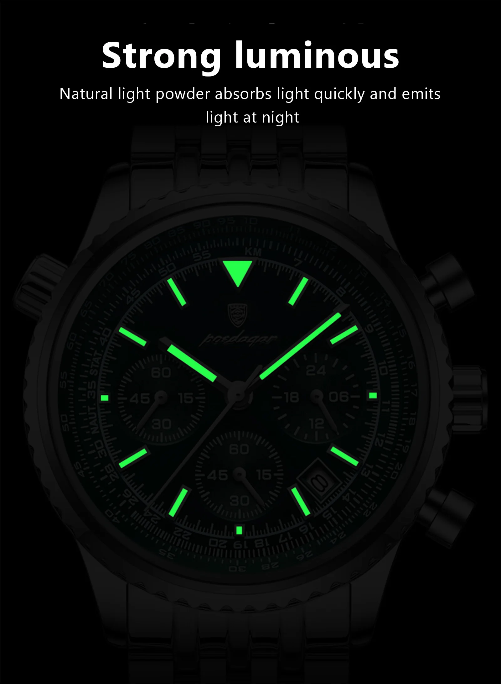 POEDAGAR 960 Chronograph Quartz Watch information.