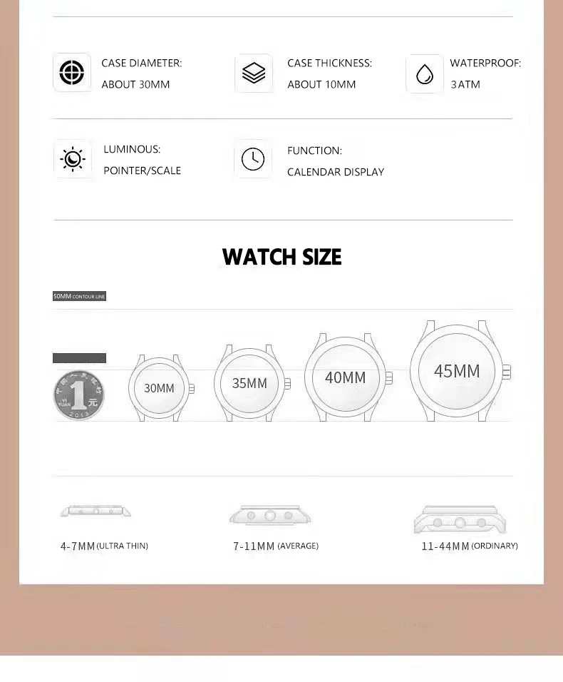 POEDAGAR 268 Quartz Analog Watch information.
