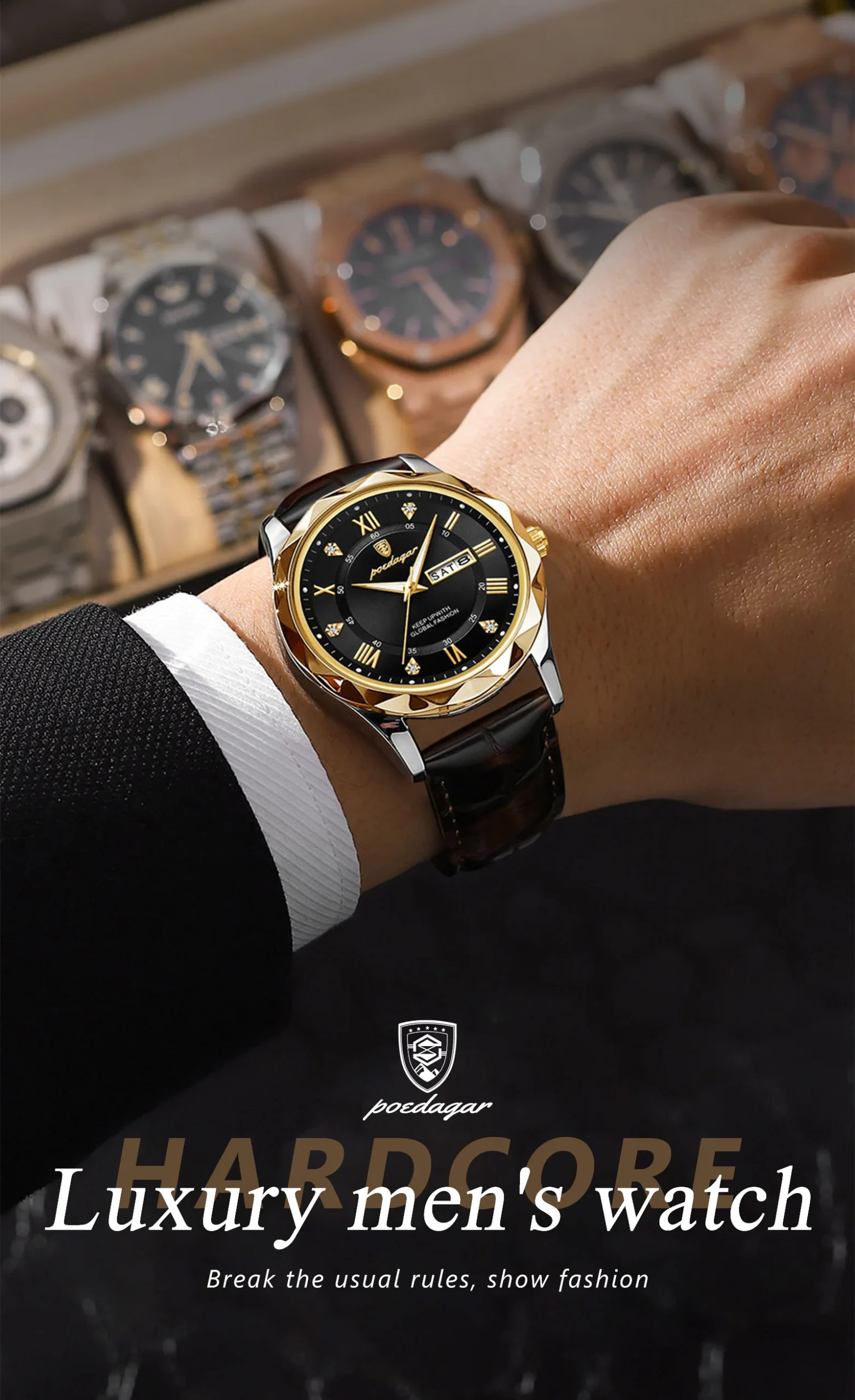 POEDAGAR 615L Quartz Analog Watch information.