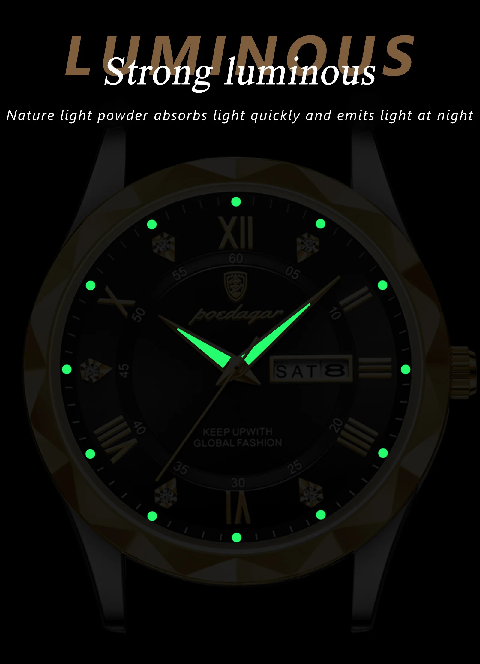 POEDAGAR 615L Quartz Analog Watch information.