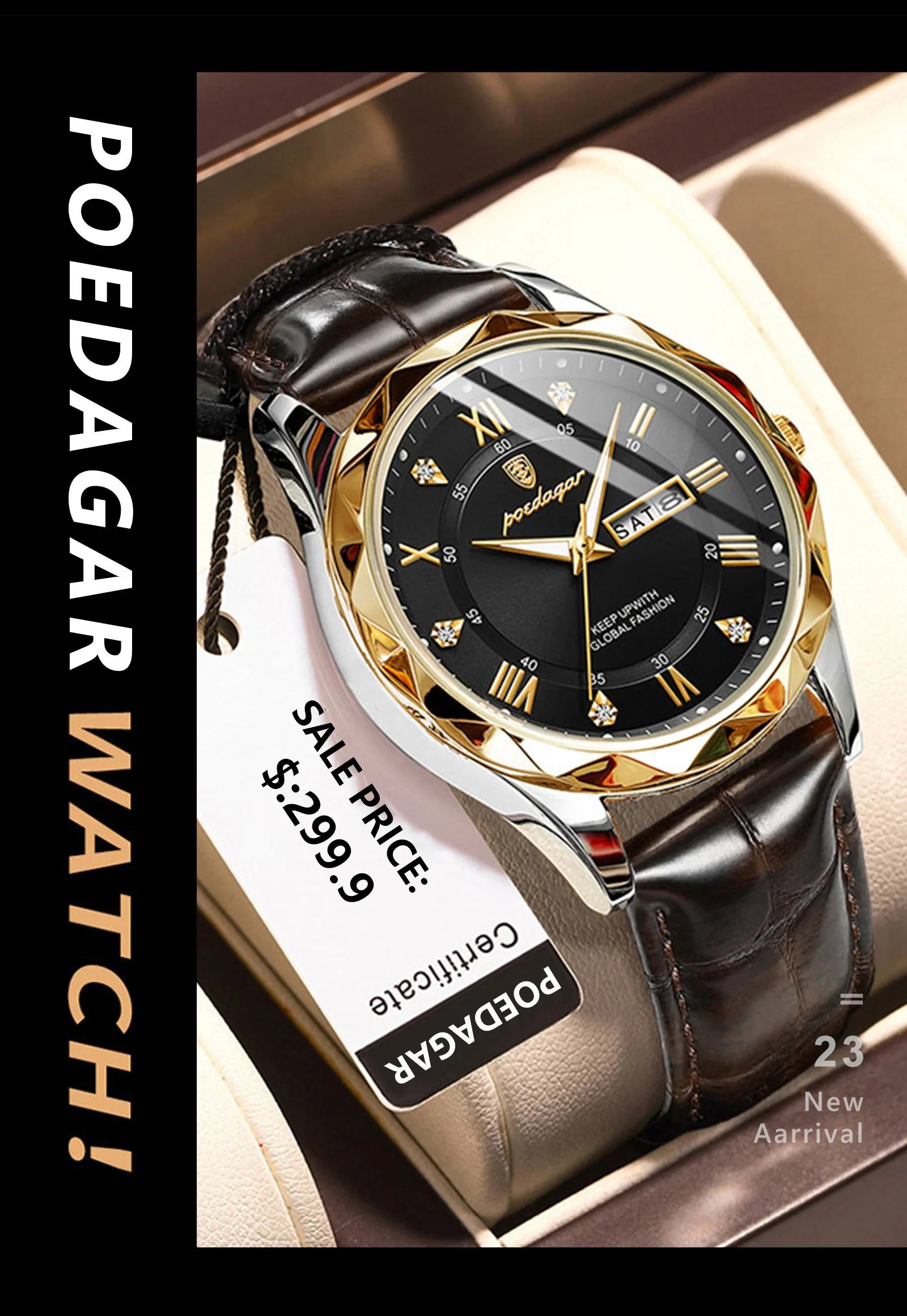 POEDAGAR 615L Quartz Analog Watch information.
