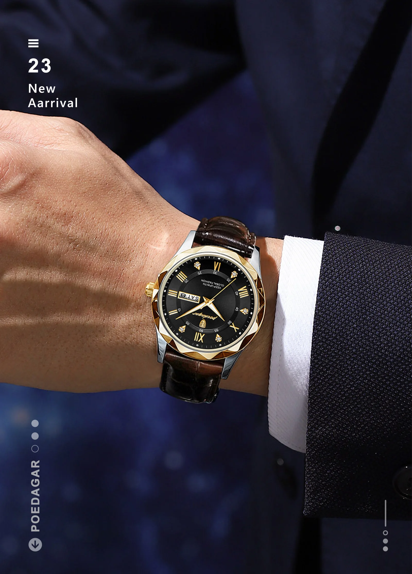 POEDAGAR 615L Quartz Analog Watch information.