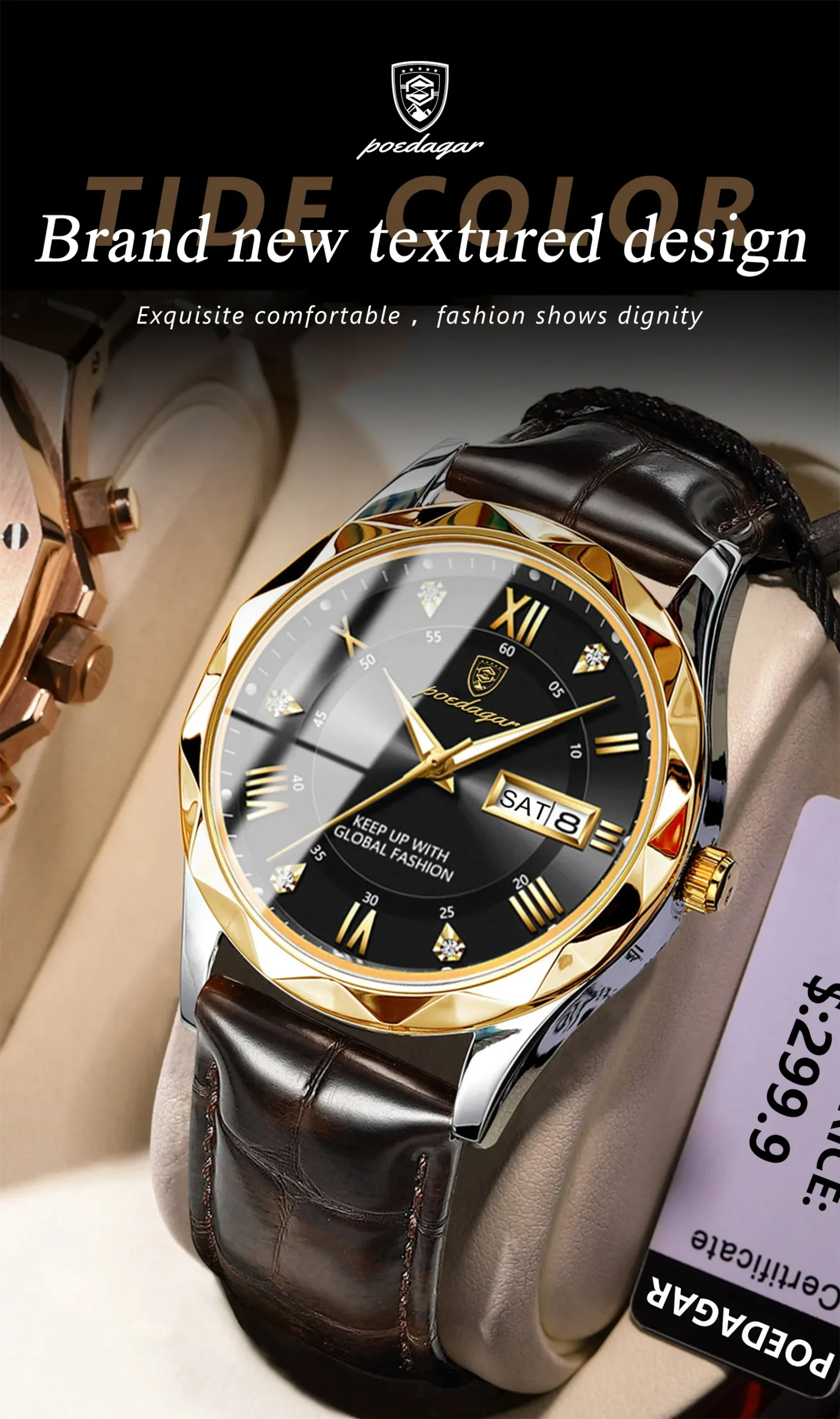 POEDAGAR 615L Quartz Analog Watch information.