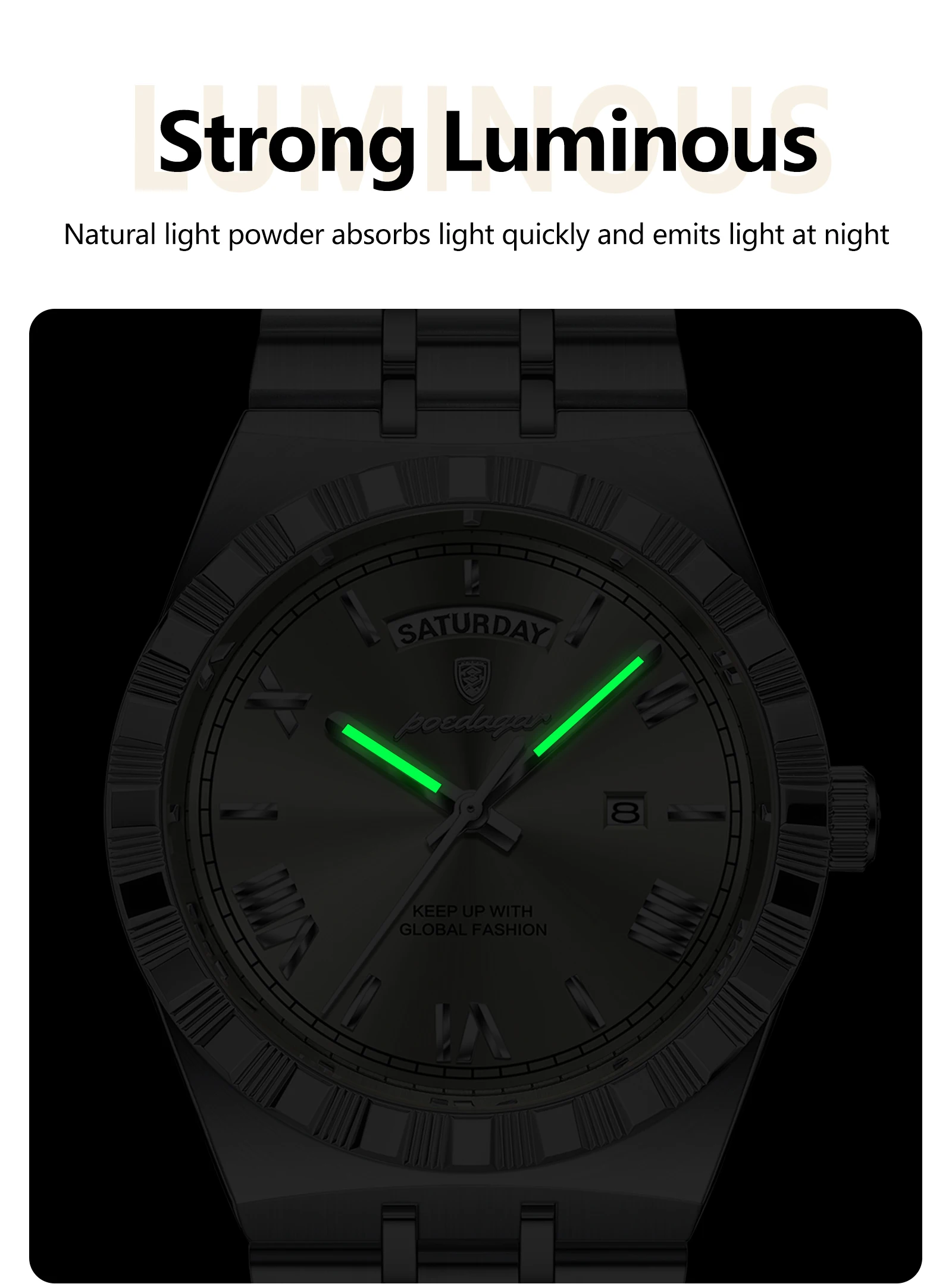 POEDAGAR 675 Quartz Analog Watch information.