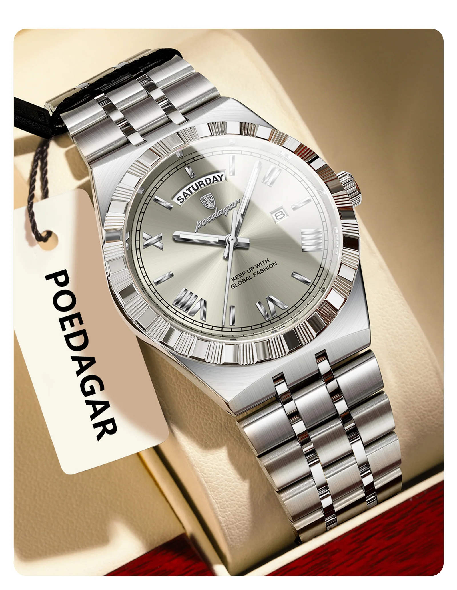 POEDAGAR 675 Quartz Analog Watch information.