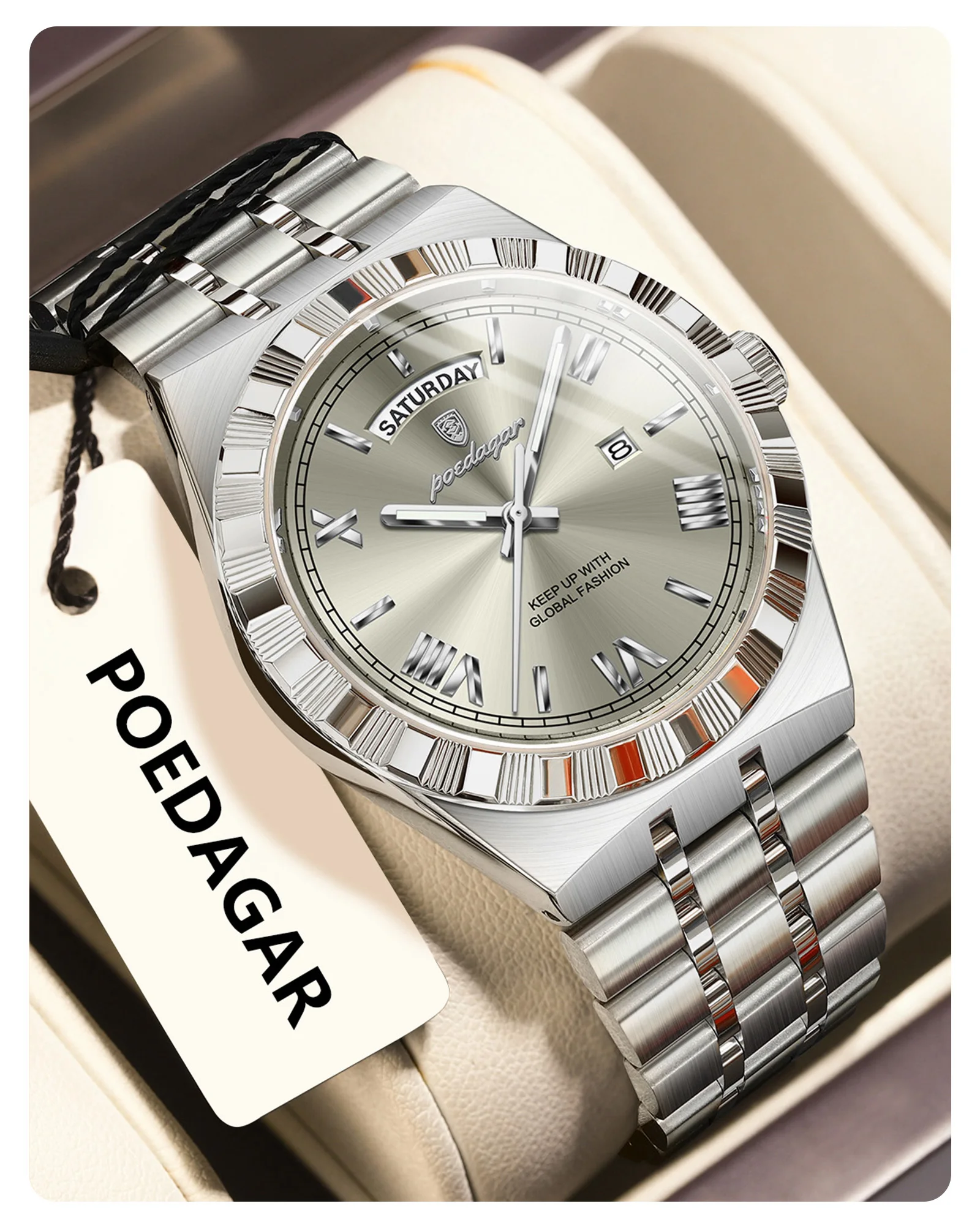 POEDAGAR 675 Quartz Analog Watch information.