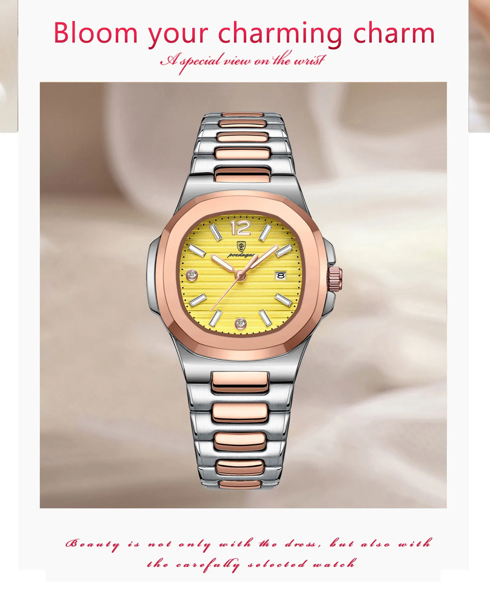 POEDAGAR 708 Quartz Analog Watch information.