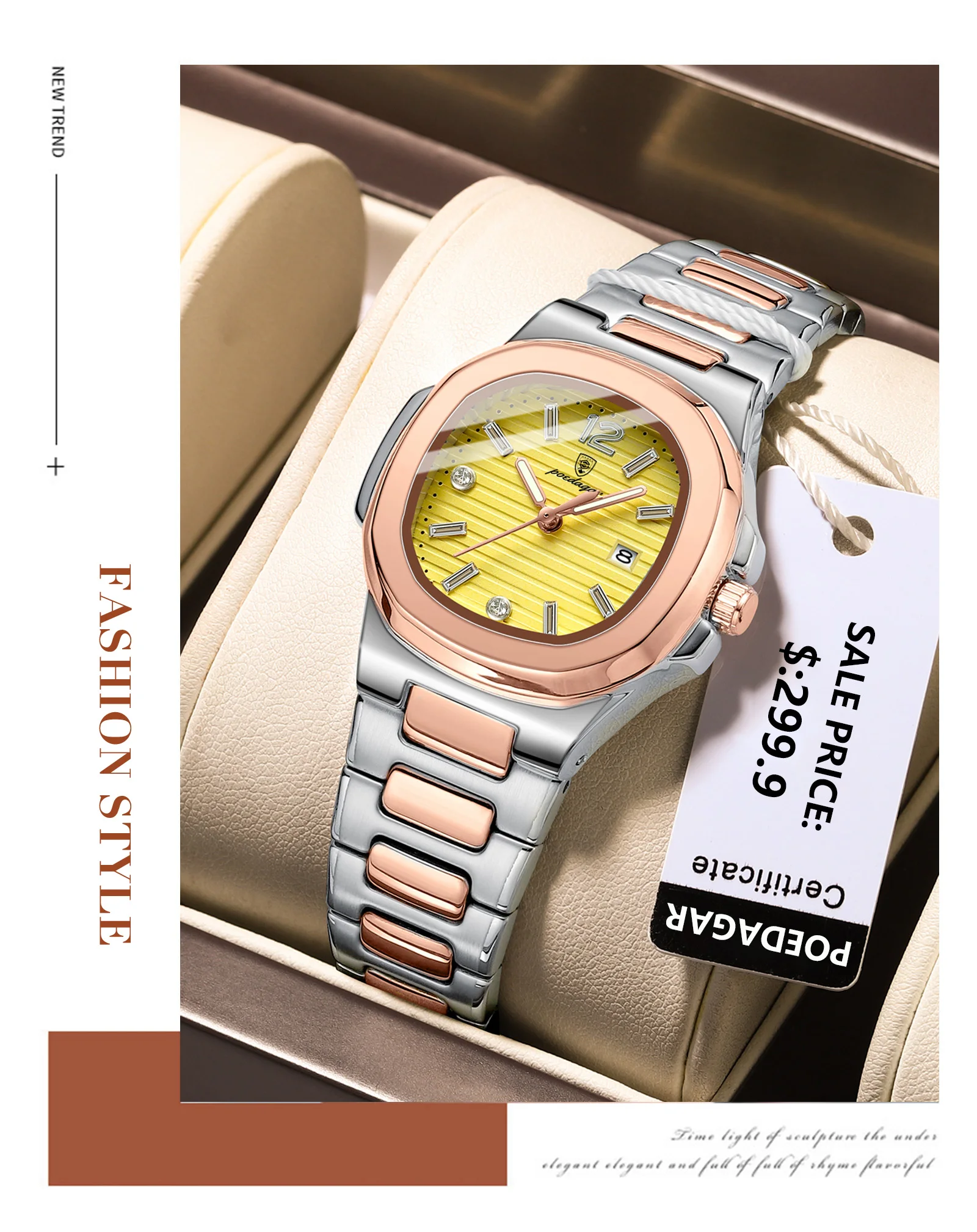 POEDAGAR 708 Quartz Analog Watch information.