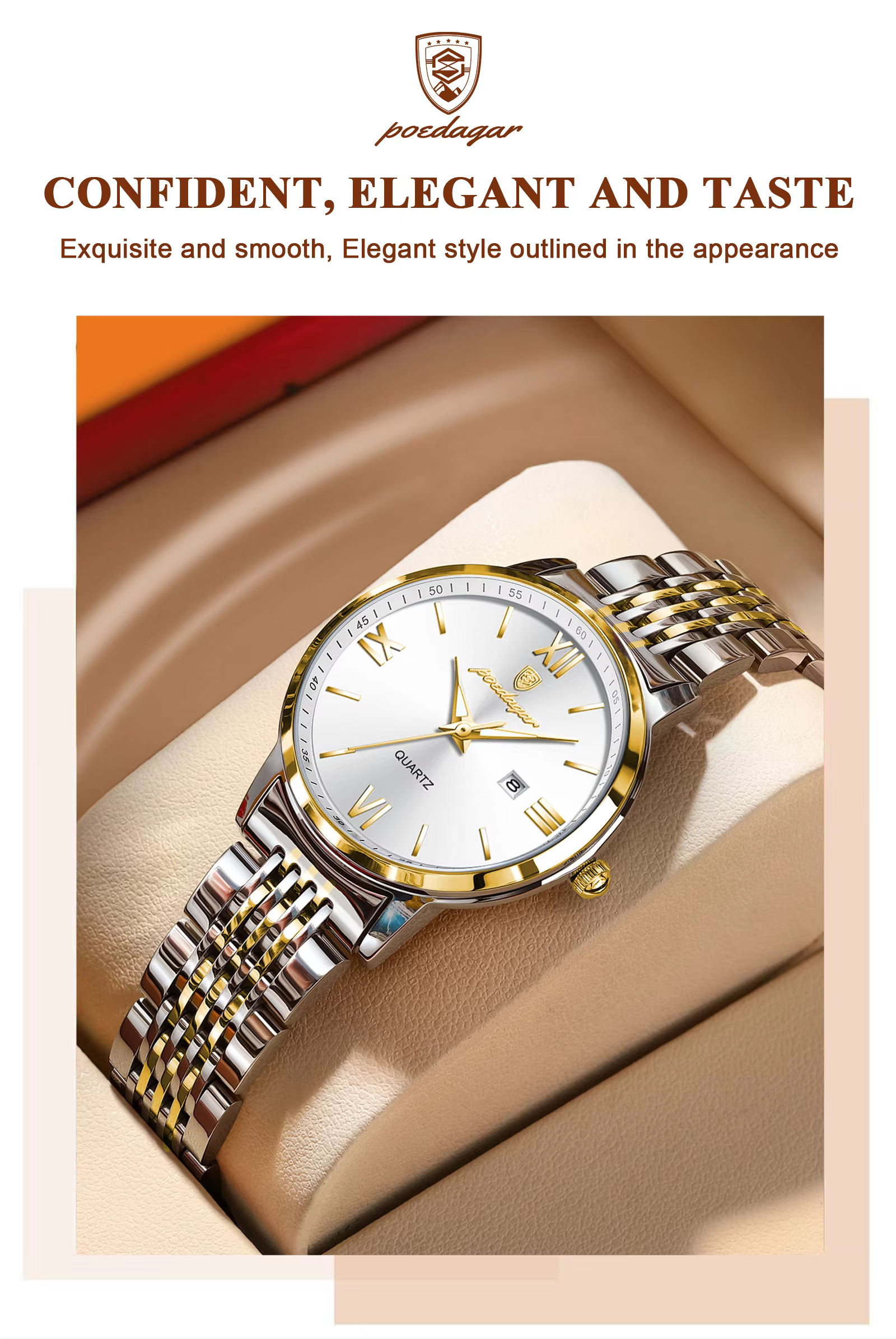 POEDAGAR 716 Quartz Analog Watch information.