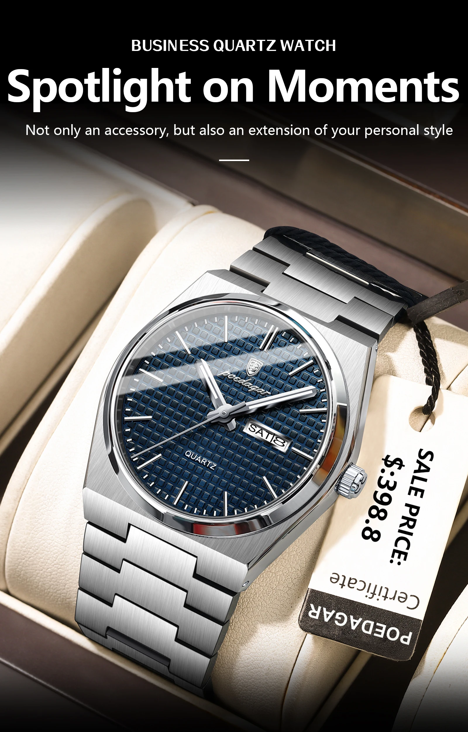 POEDAGAR 821 Quartz Analog Watch information.