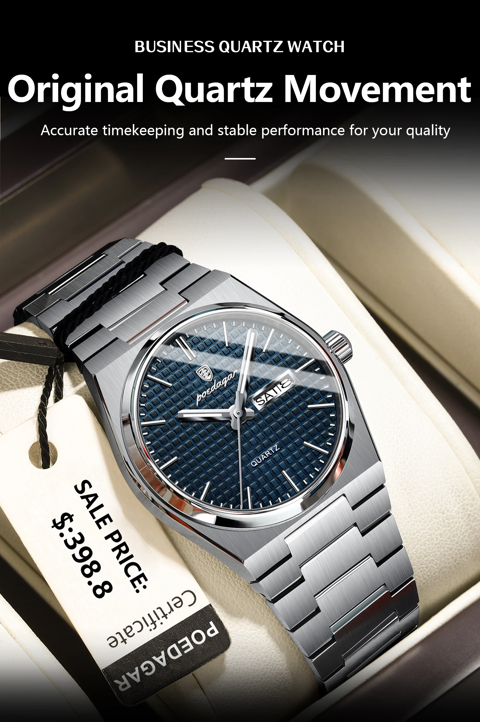 POEDAGAR 821 Quartz Analog Watch information.