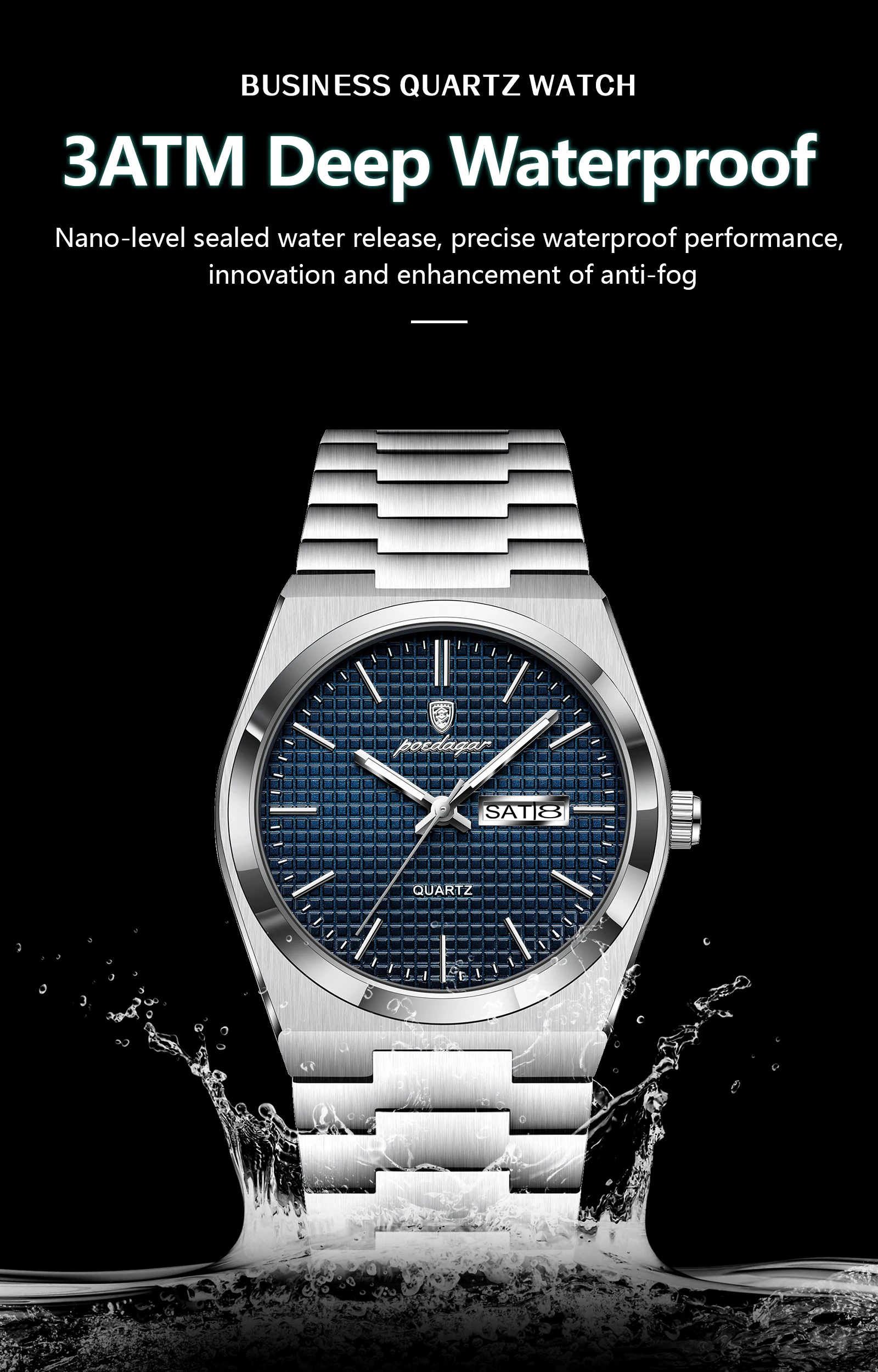 POEDAGAR 821 Quartz Analog Watch information.