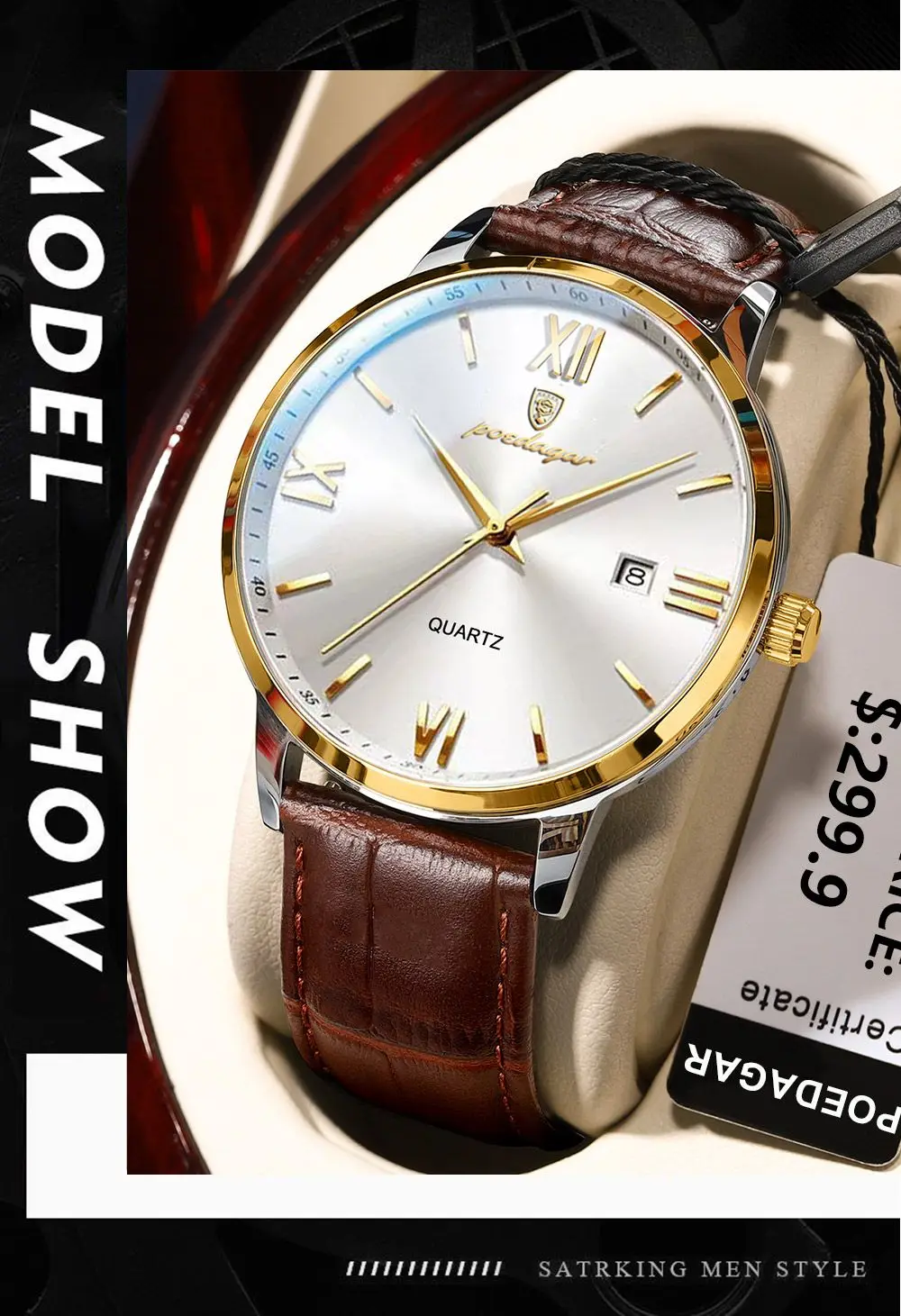 POEDAGAR 826L Quartz Analog Watch information.