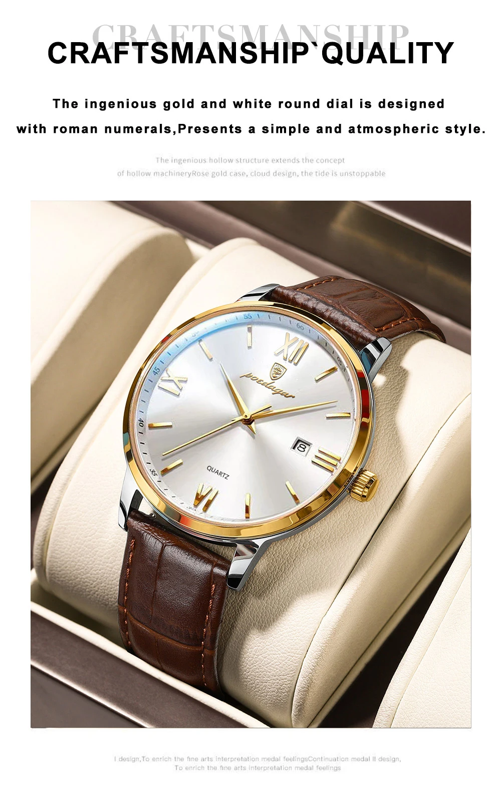 POEDAGAR 826L Quartz Analog Watch information.