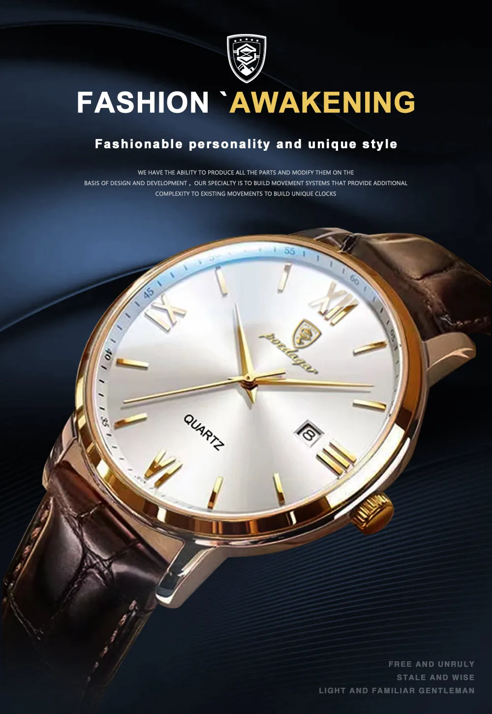 POEDAGAR 826L Quartz Analog Watch information.