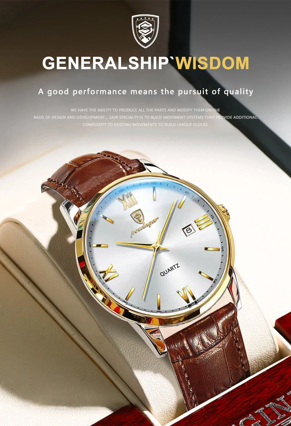POEDAGAR 826L Quartz Analog Watch information.