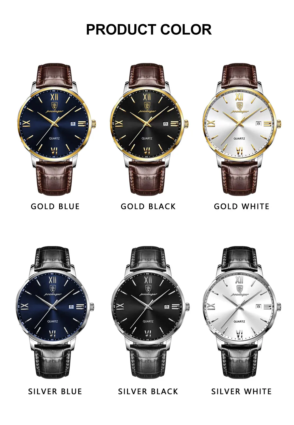 POEDAGAR 826L Quartz Analog Watch information.
