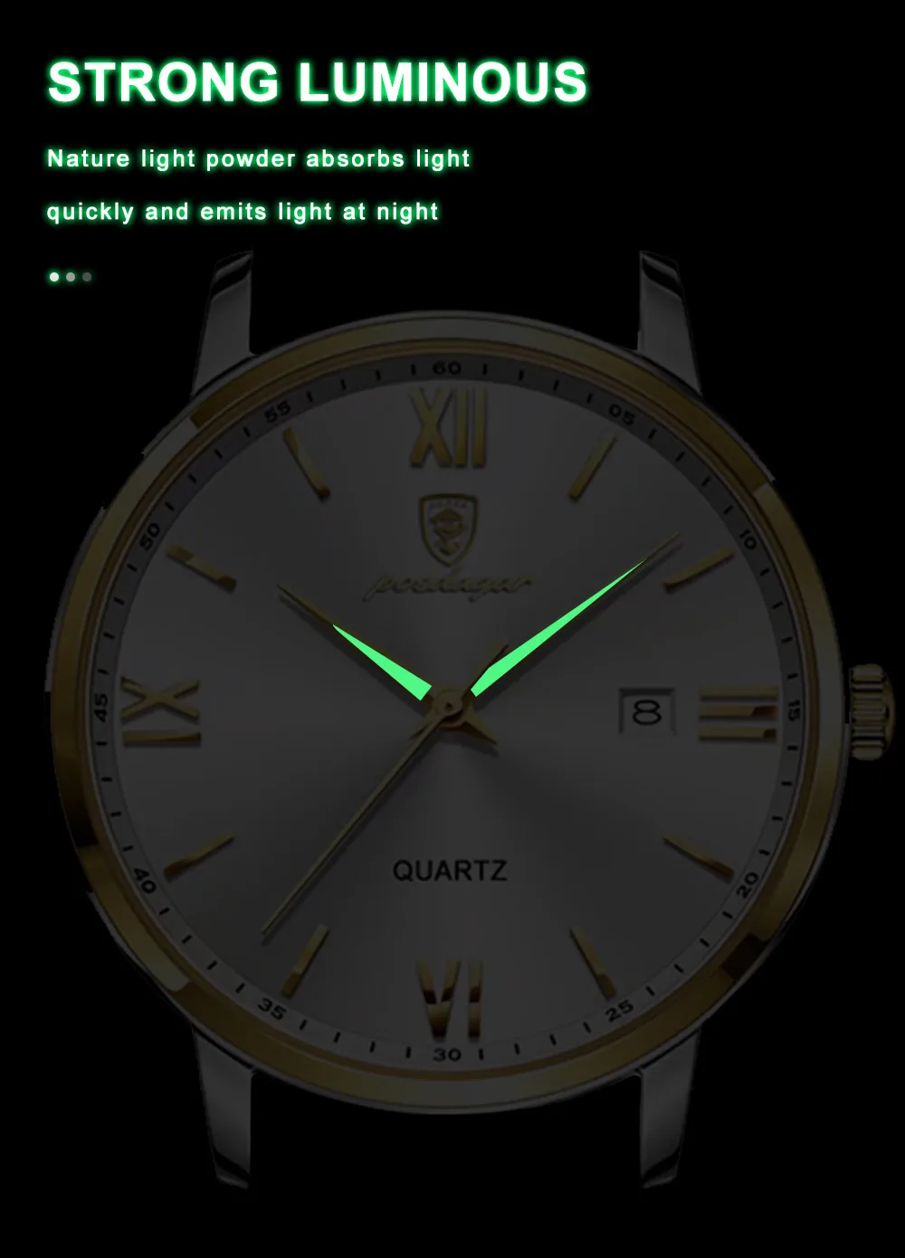 POEDAGAR 826L Quartz Analog Watch information.