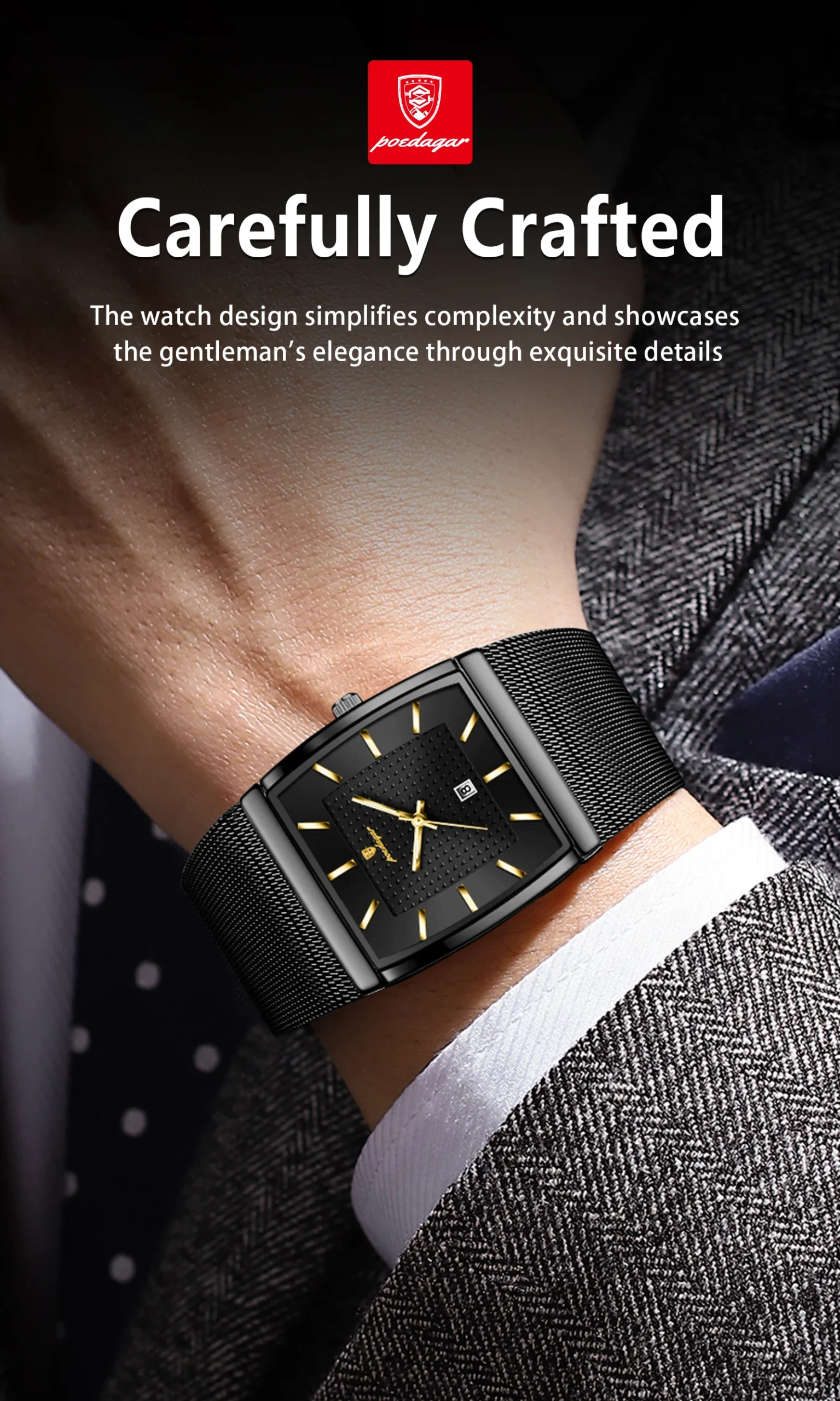 POEDAGAR 885 Quartz Analog Watch information.