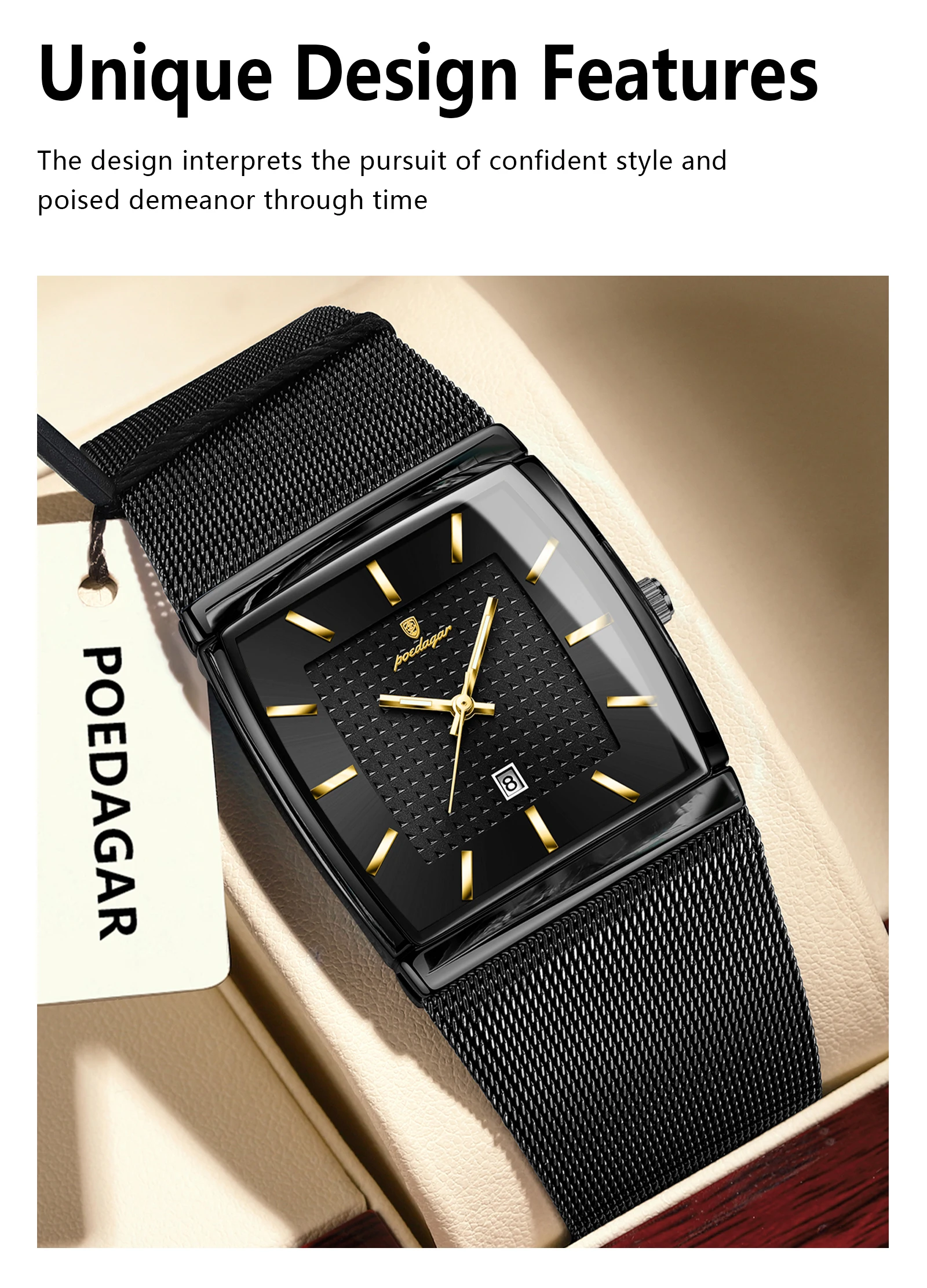 POEDAGAR 885 Quartz Analog Watch information.