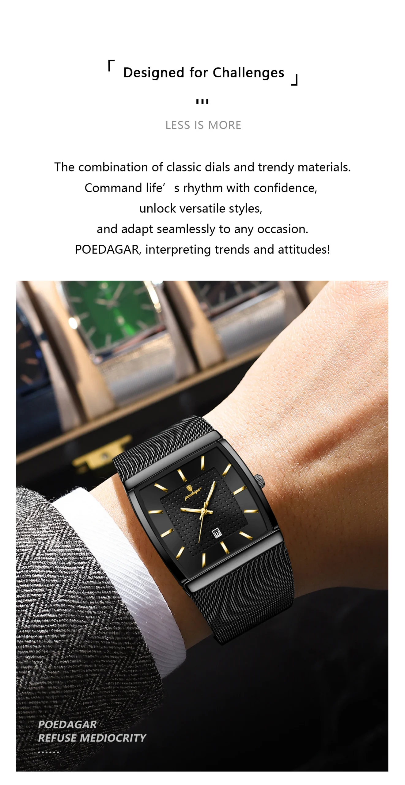 POEDAGAR 885 Quartz Analog Watch information.