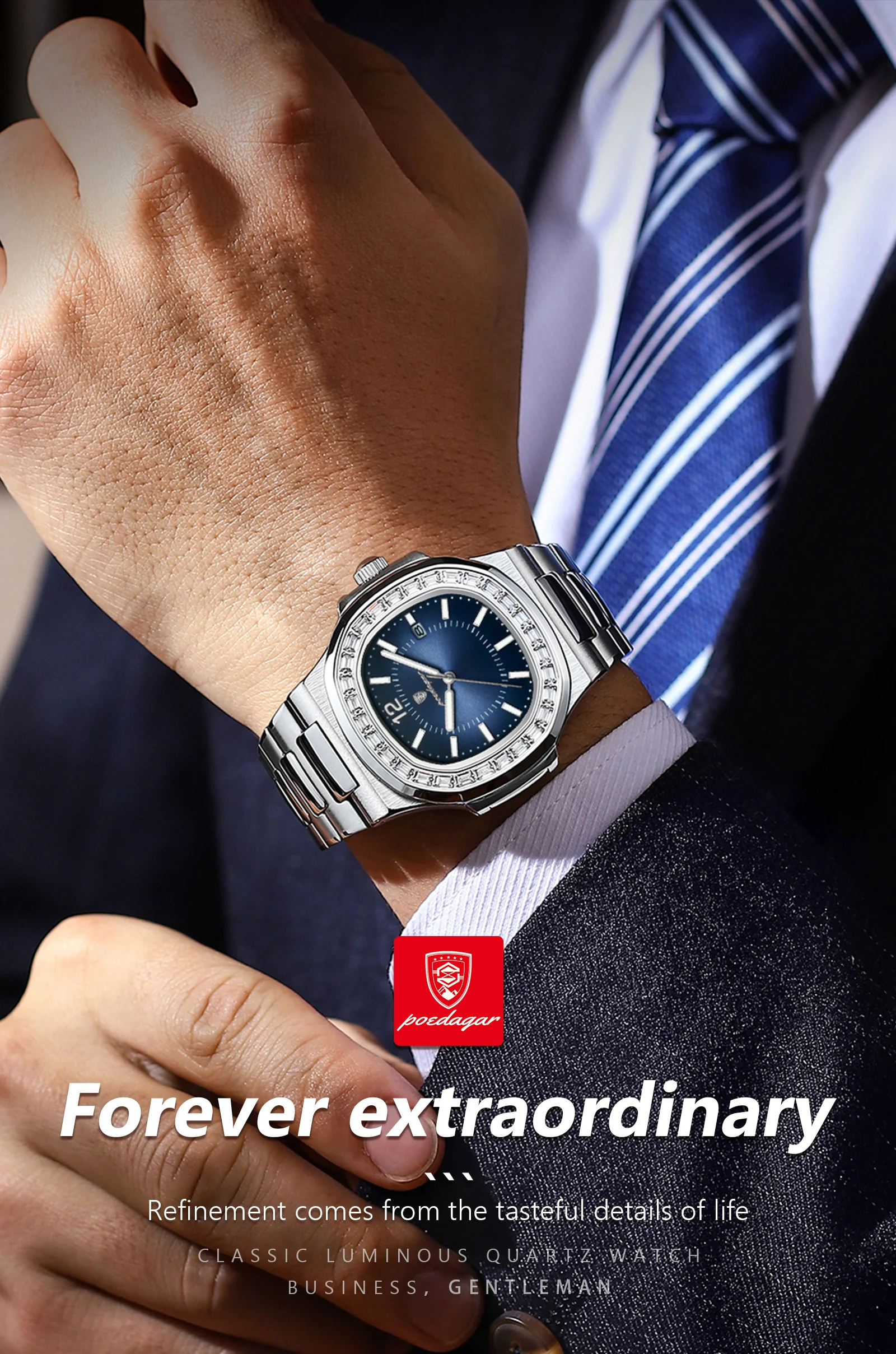 POEDAGAR 918 Quartz Analog Watch information.