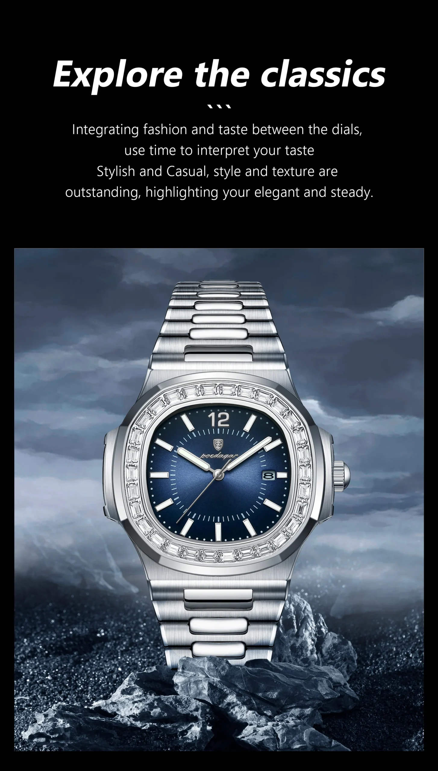 POEDAGAR 918 Quartz Analog Watch information.