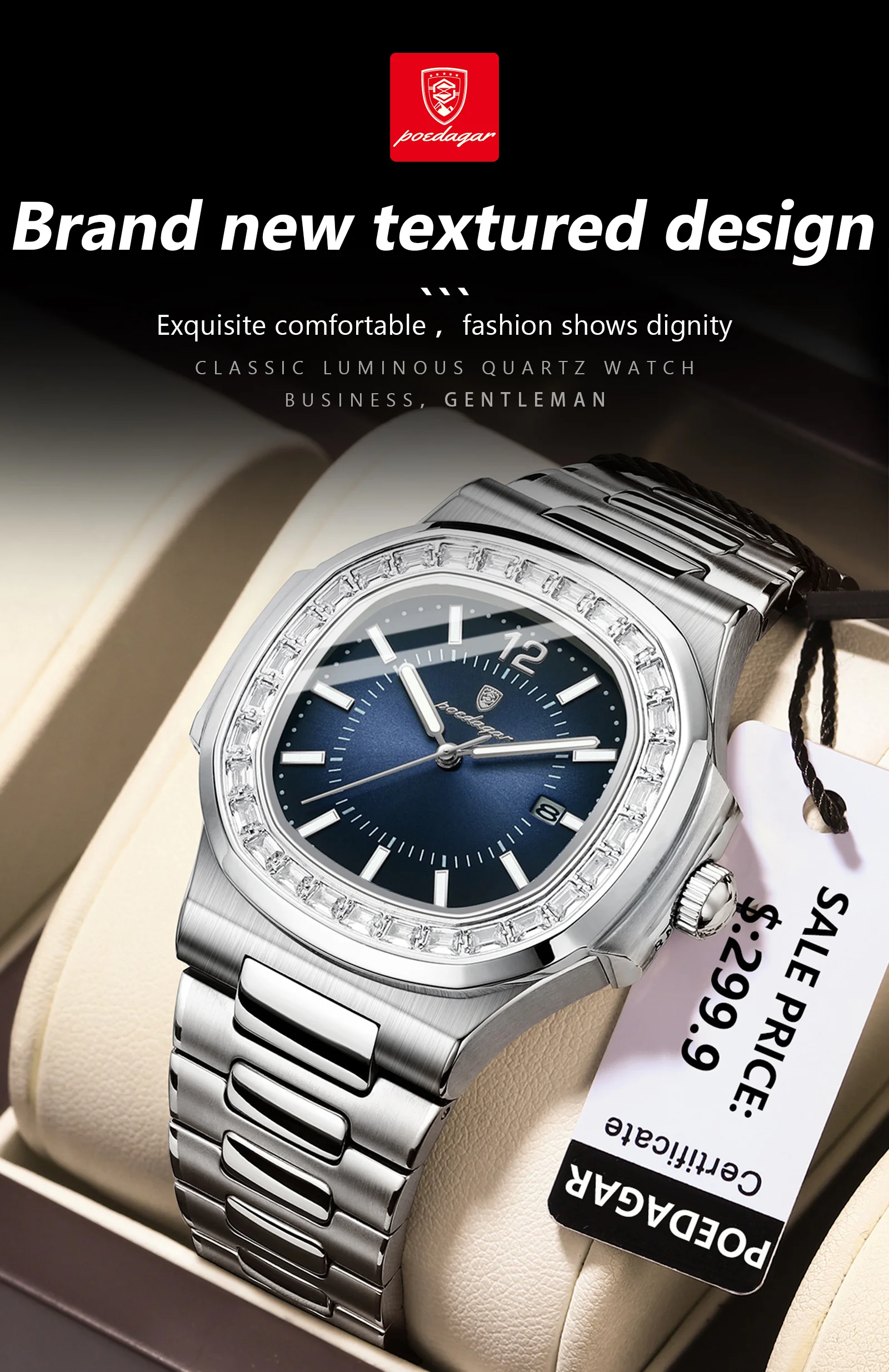 POEDAGAR 918 Quartz Analog Watch information.