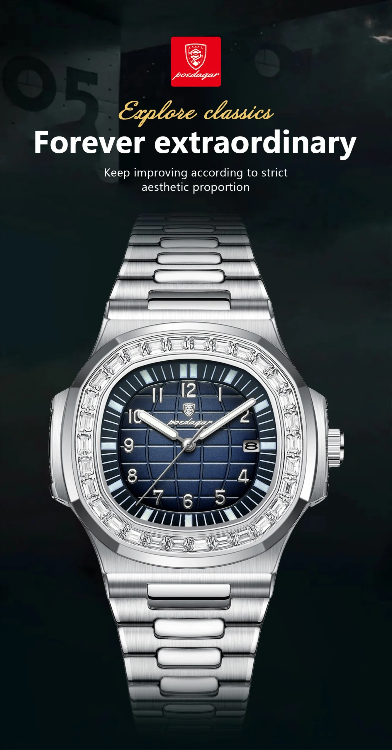 POEDAGAR 925 Quartz Analog Watch information.