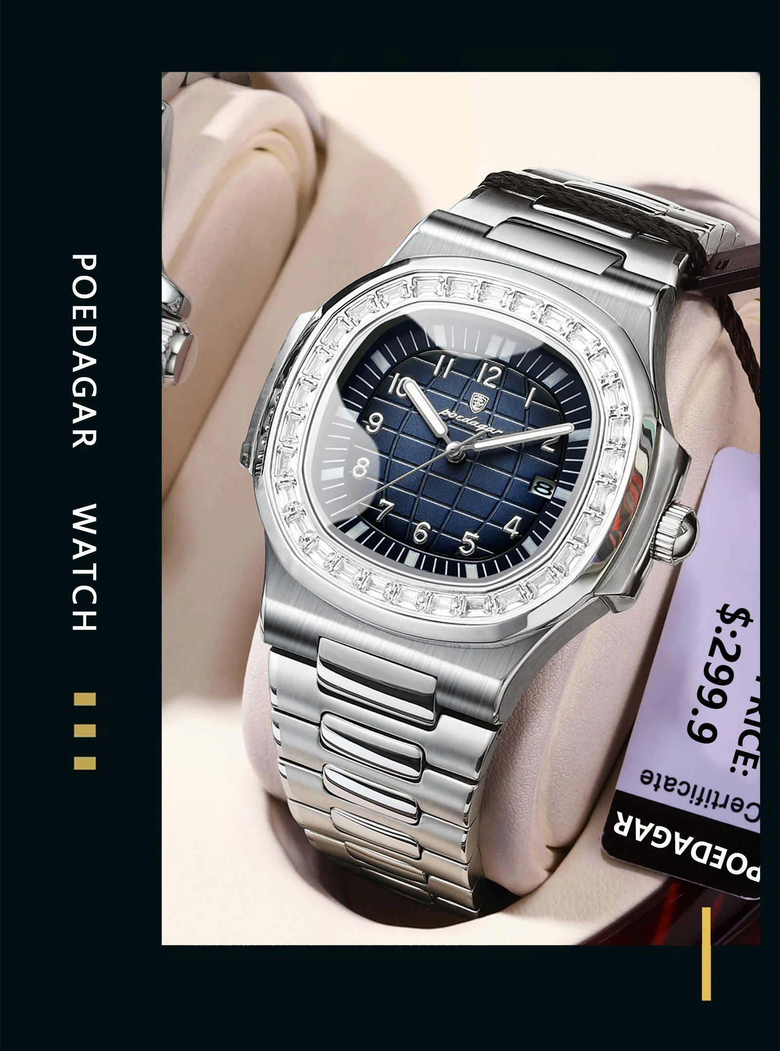 POEDAGAR 925 Quartz Analog Watch information.