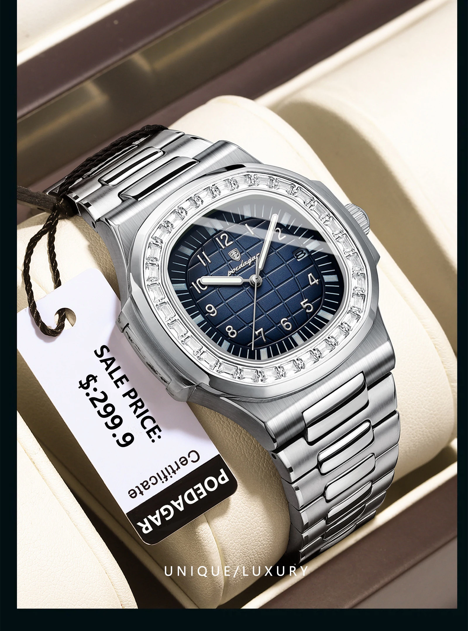POEDAGAR 925 Quartz Analog Watch information.